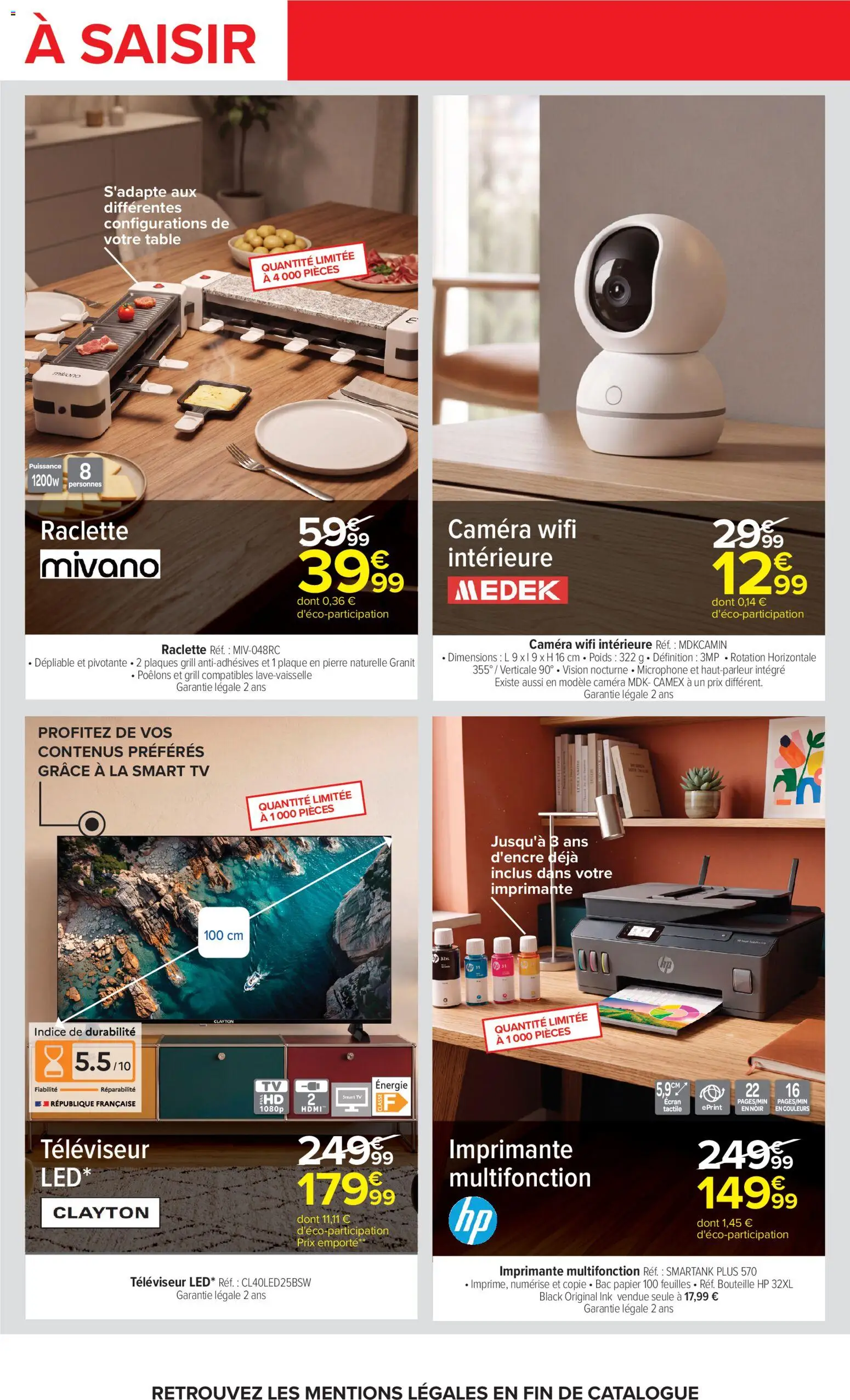 {H1} | Page: 2 | Produits: Imprimante multifonction, Raclette grill, Table, Caméra
