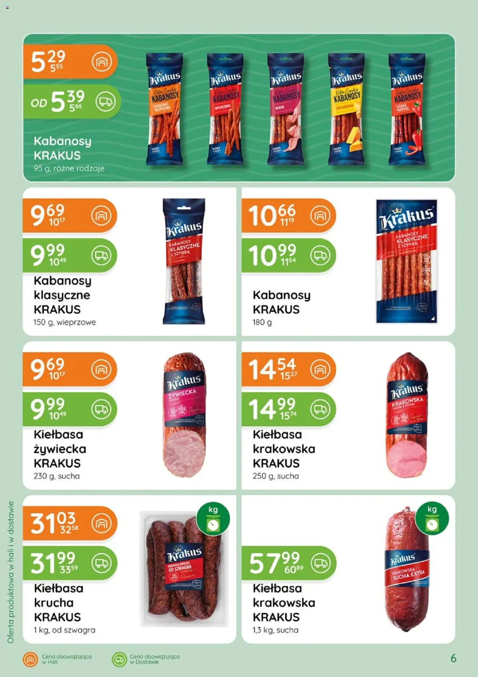 Eurocash gazetka - Katalog Wędlin od 07.05.2026 | Strona: 6 | Produkty: Kiełbasa, Kabanosy, Szynka