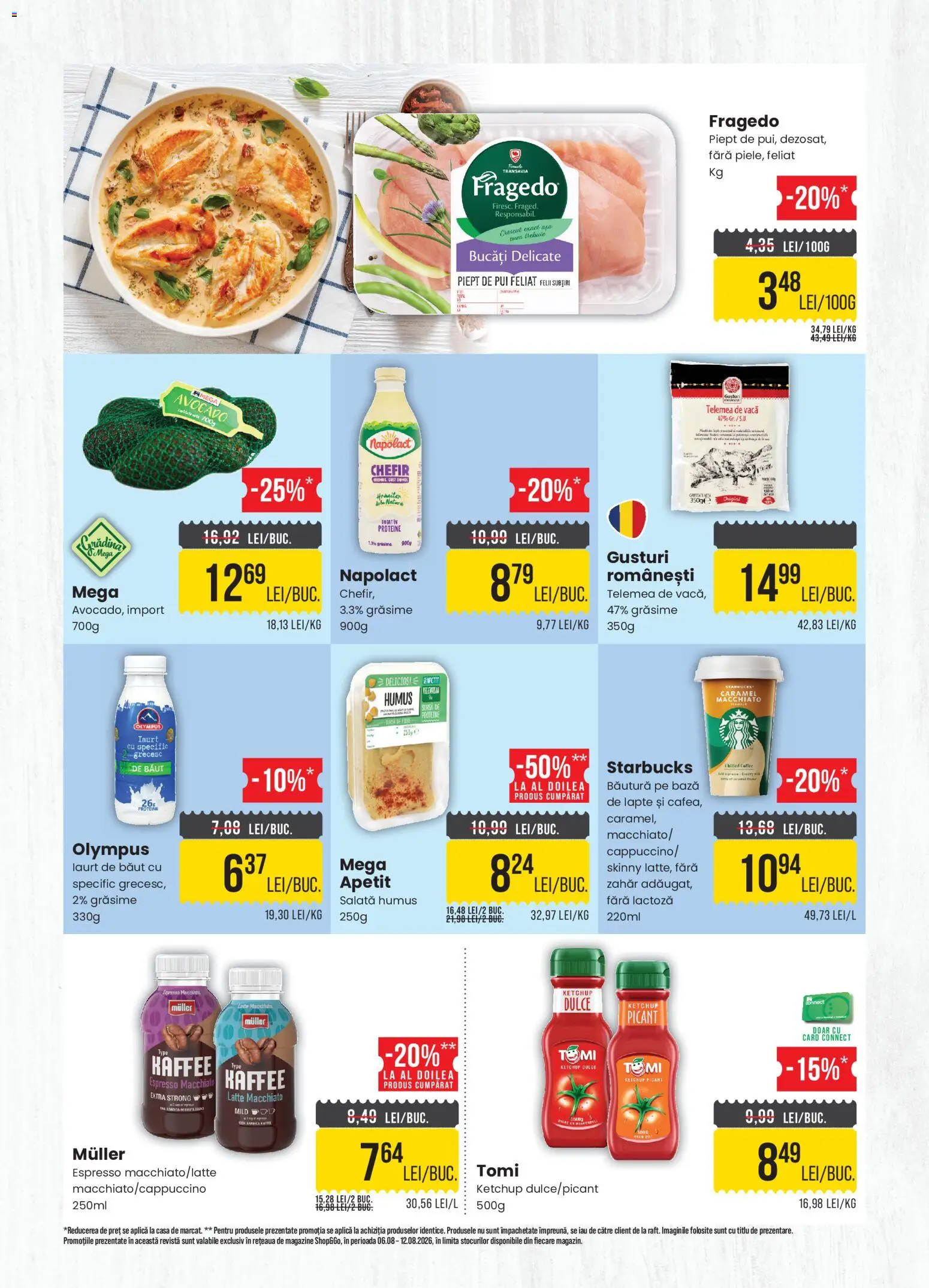 Noul catalog Mega Image – valabil de la 06.08.2026 | Pagină: 2 | Produse: Hacıyatmaz Kedi Oyuncağı, Salată, Humus, Zahăr