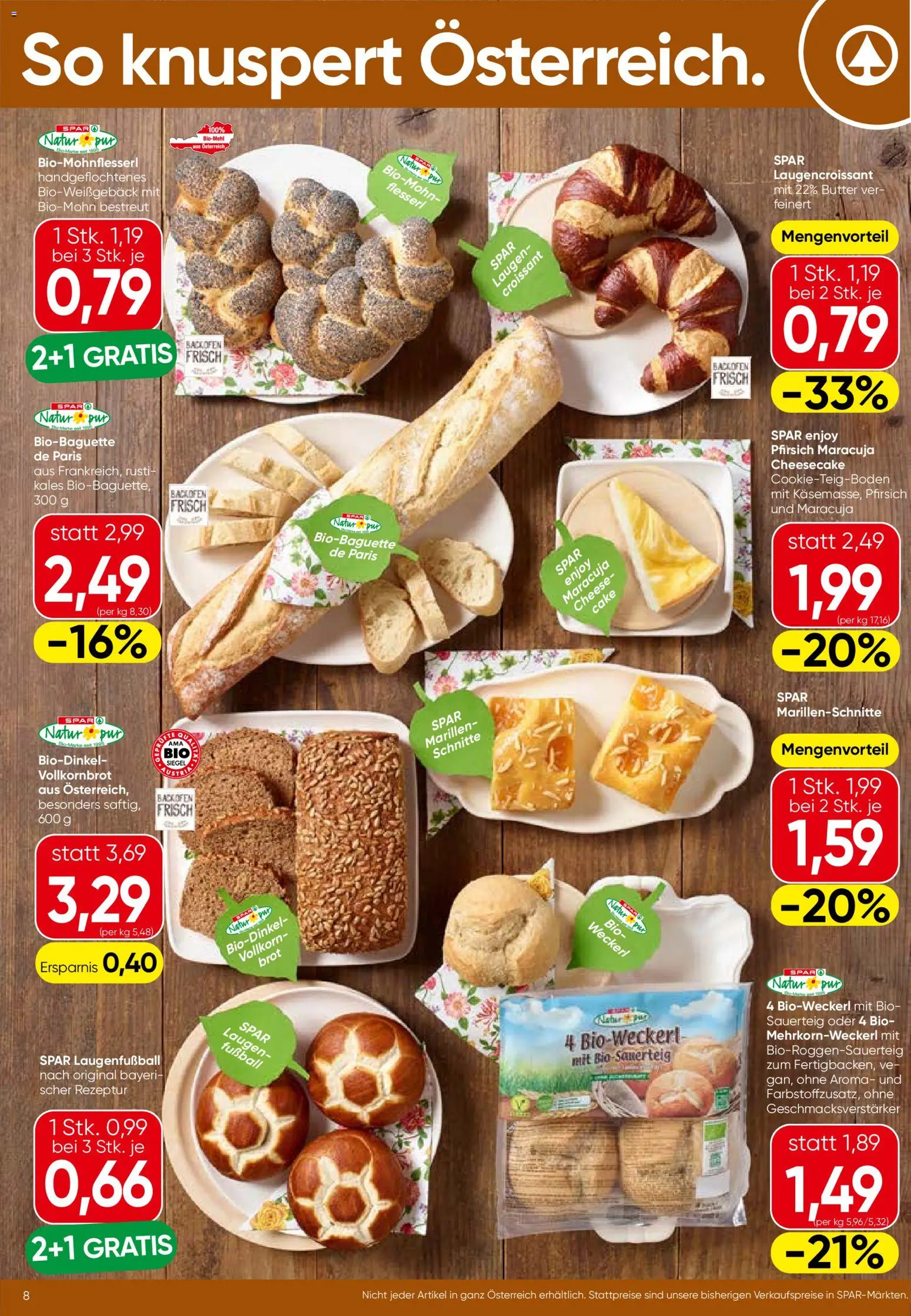 Spar Flugblatt - Oberösterreich gültig ab 18.06.2026 | Seite: 8 | Produkte: Pfirsich, Butter, Brot