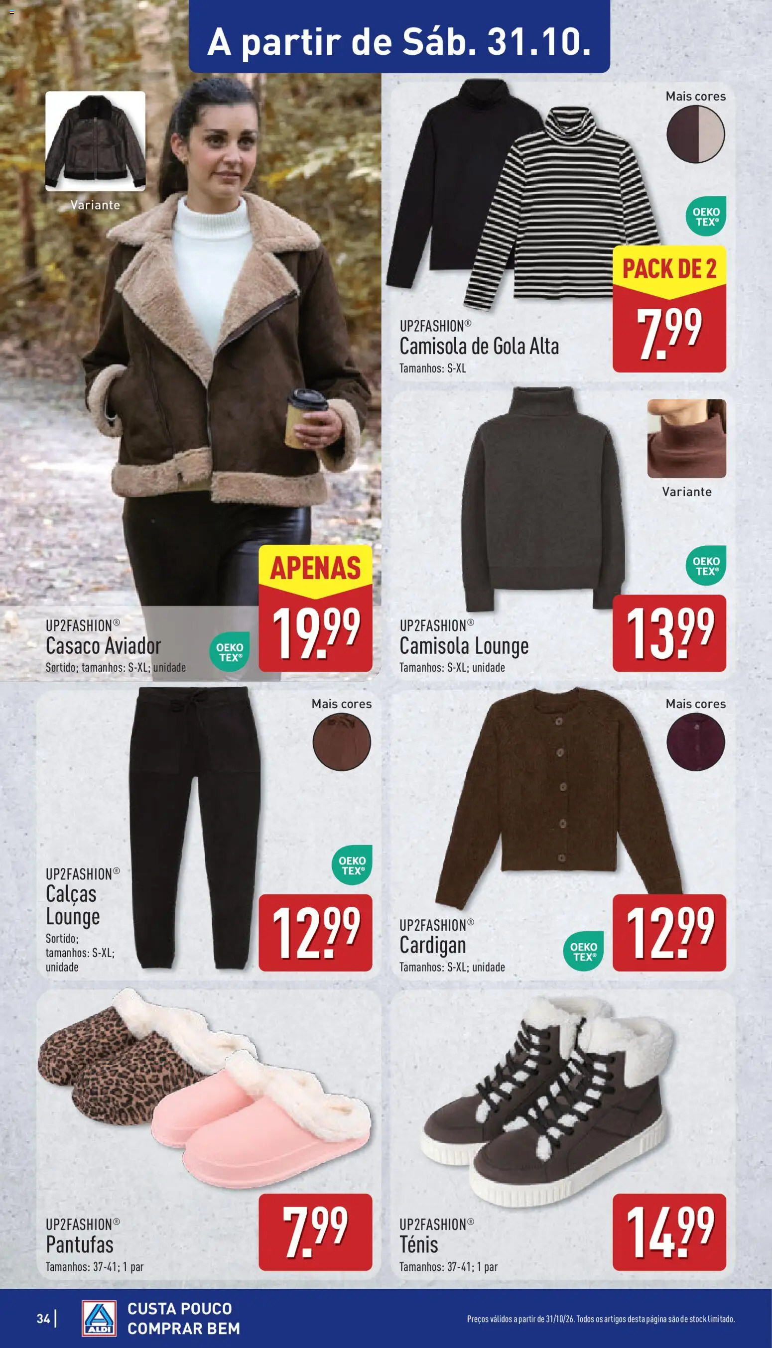 Aldi folheto │ válido de 26/10/2026 | Página: 34 | Produtos: Casaco, Sweatshirt, Calças, Camisola