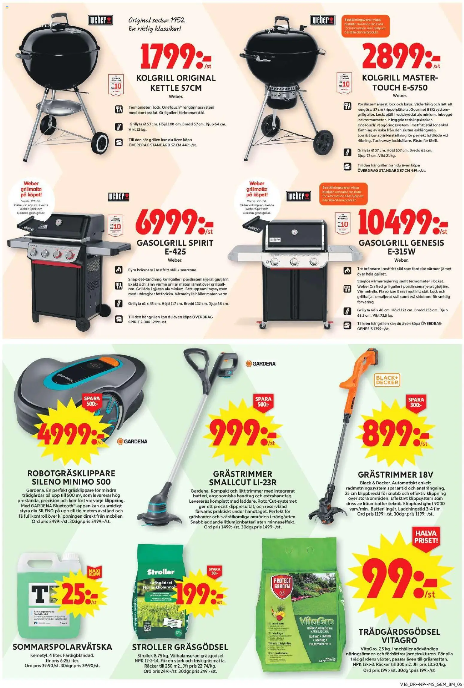 ICA Maxi reklamblad aktuell från 13.04.2026 | Sida: 8 | Produkter: Grill, Grästrimmer, Galler, Batteri