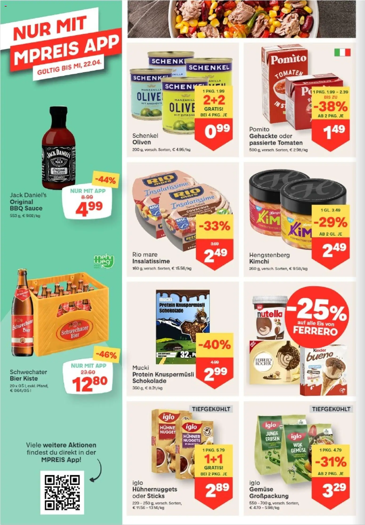 MPREIS Anras gültig ab 16.04.2026 | Seite: 8 | Produkte: Eis, Zitrone, Erbsen, Bier