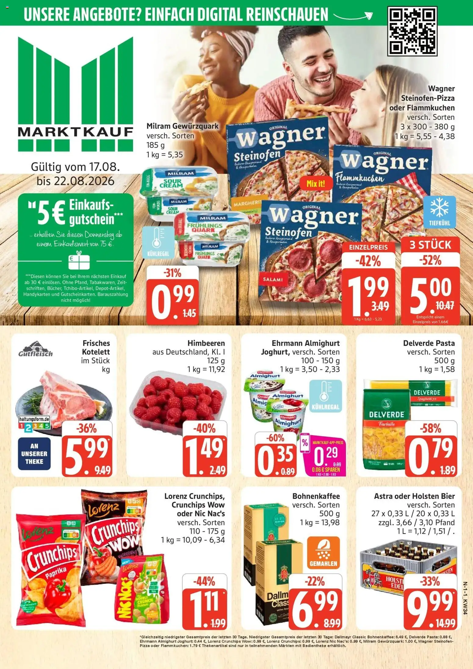 Marktkauf Prospekt Cuxhaven (ab 17.08.2026) » Angebote online | Seite: 1 | Produkte: Joghurt, Bier, Milram, Lorenz crunchips