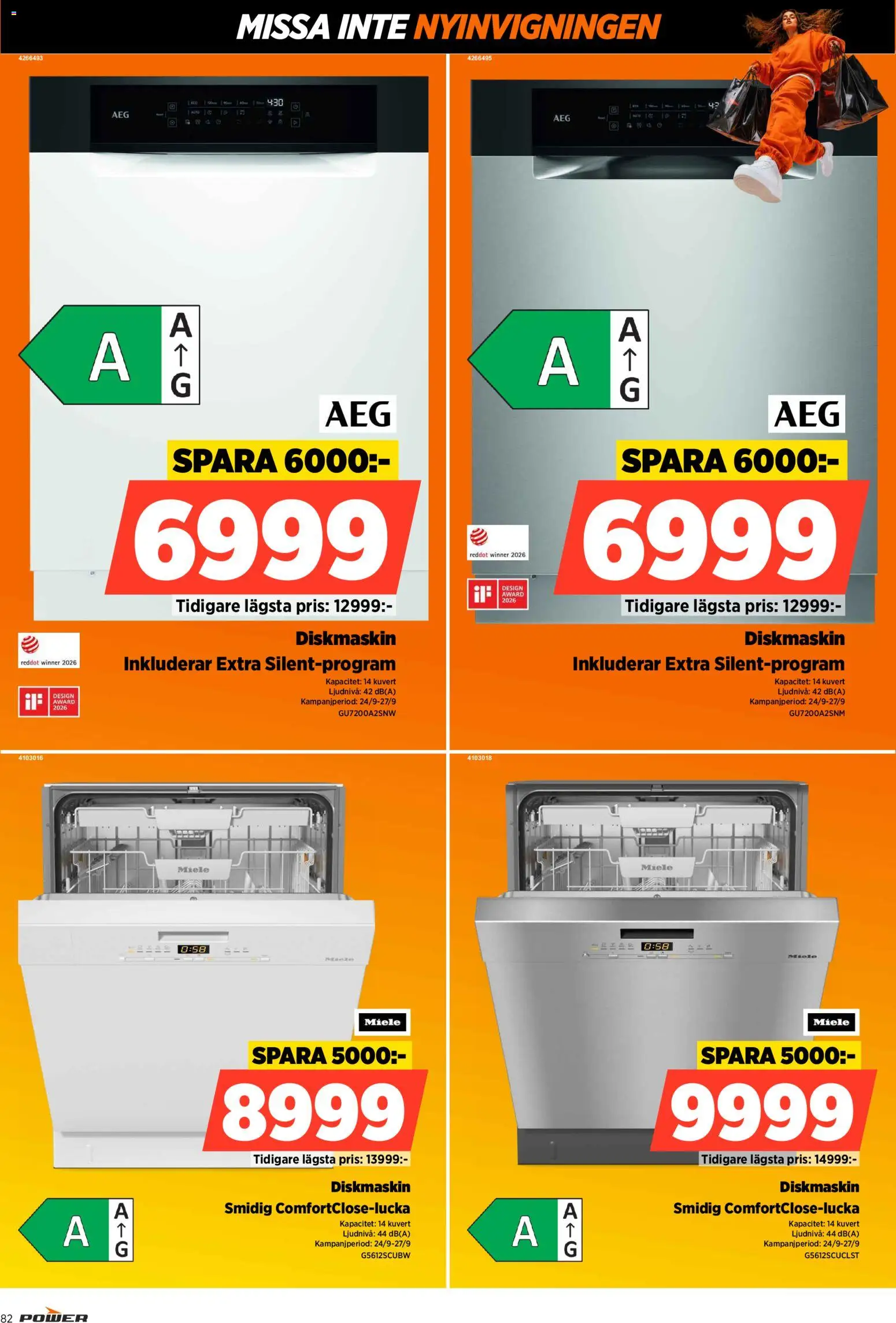 Power reklamblad aktuell från 24/09/2026 | Sida: 82 | Produkter: Diskmaskin, Kuvert