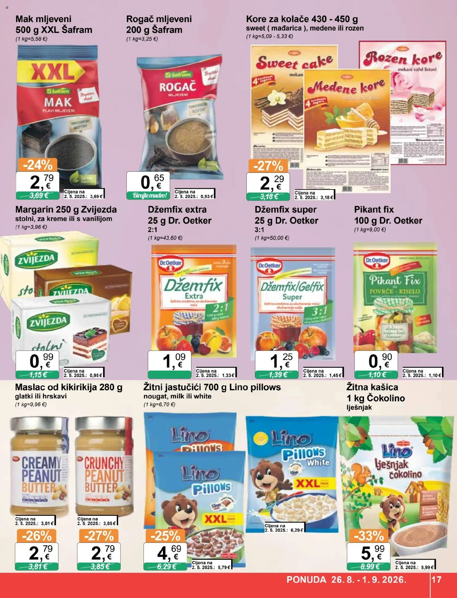 KTC katalog | vrijedi od 26.08.2026 | Stranica: 17 | Proizvodi: Maslac, Maslac od kikirikija, Mak, Čokolino