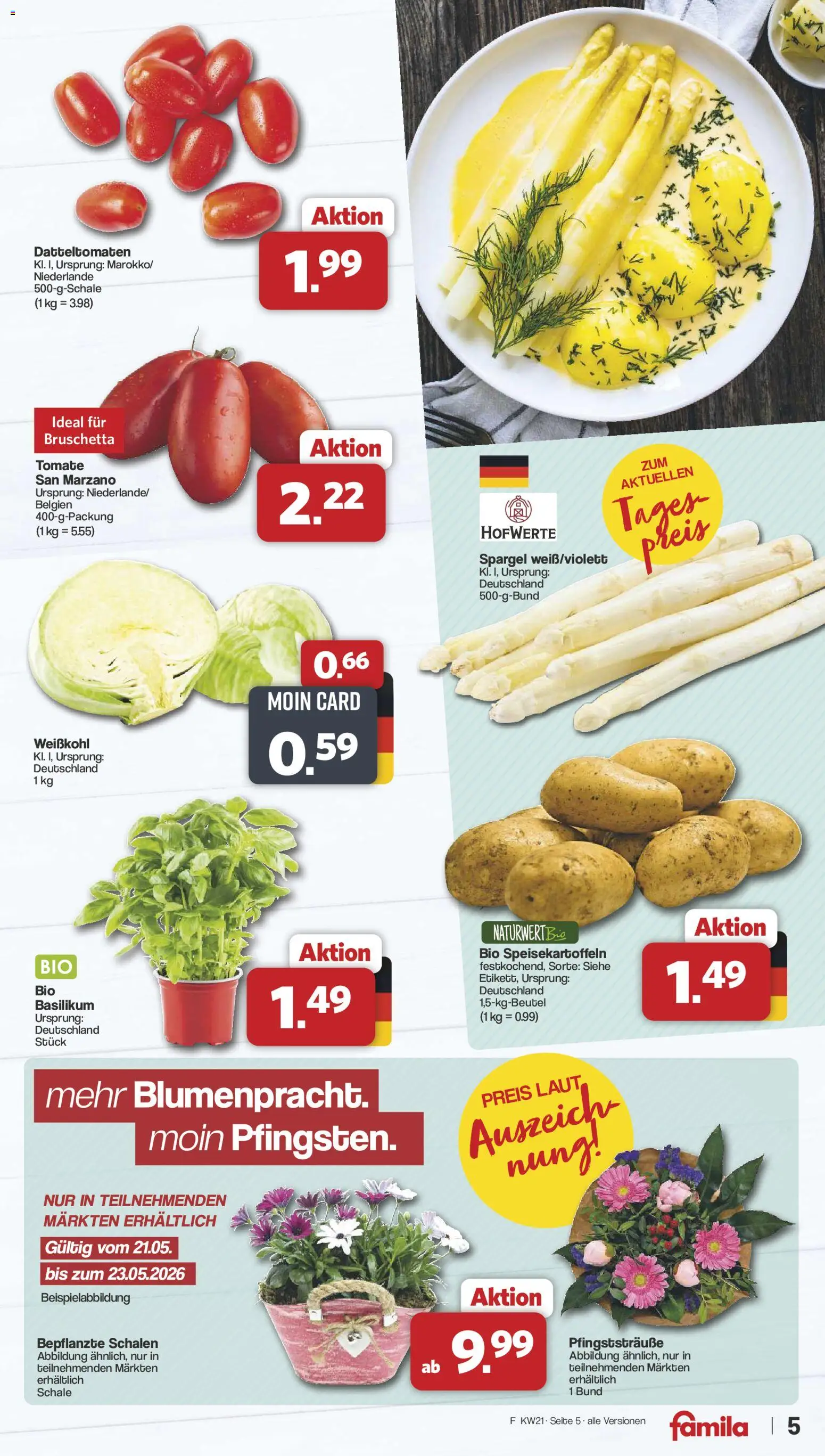 Famila Nordwest Prospekt 	 – gültig ab 18.05.2026 | Seite: 5 | Produkte: Spargel