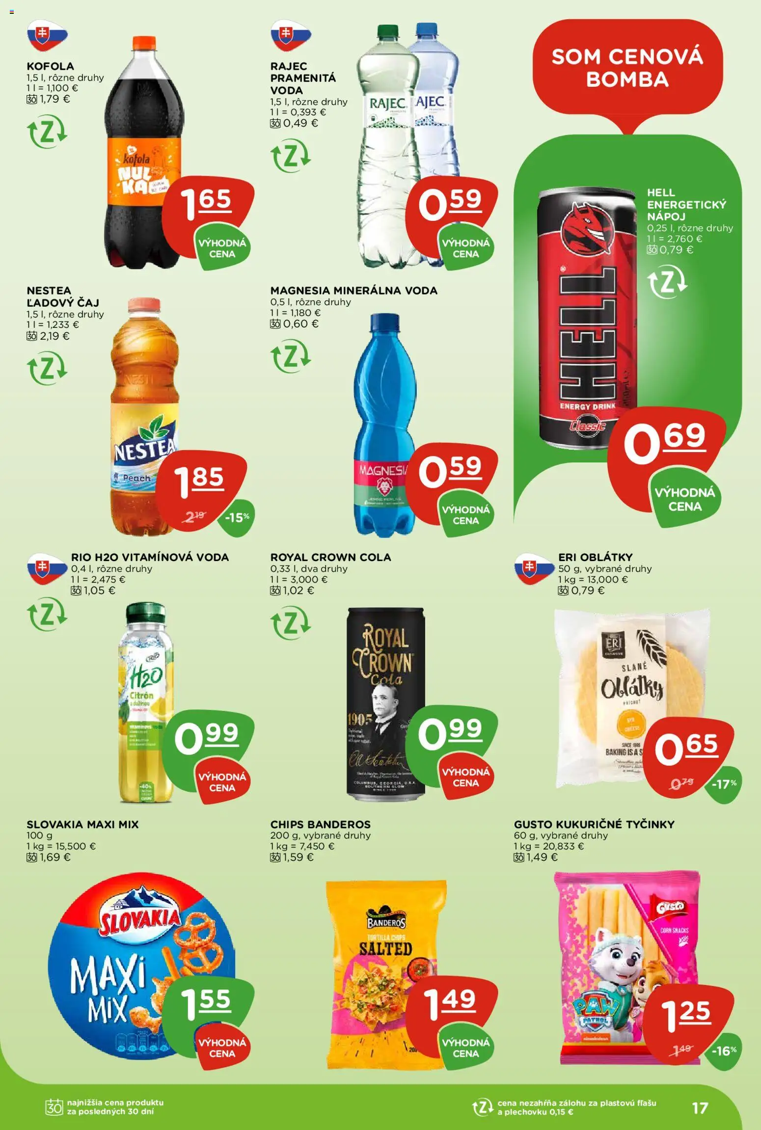 Nové Terno akcie – leták je platný od 08.10.2026 | Strana: 17 | Produkty: Tortilla, Čaj, Rajec, Energetický nápoj
