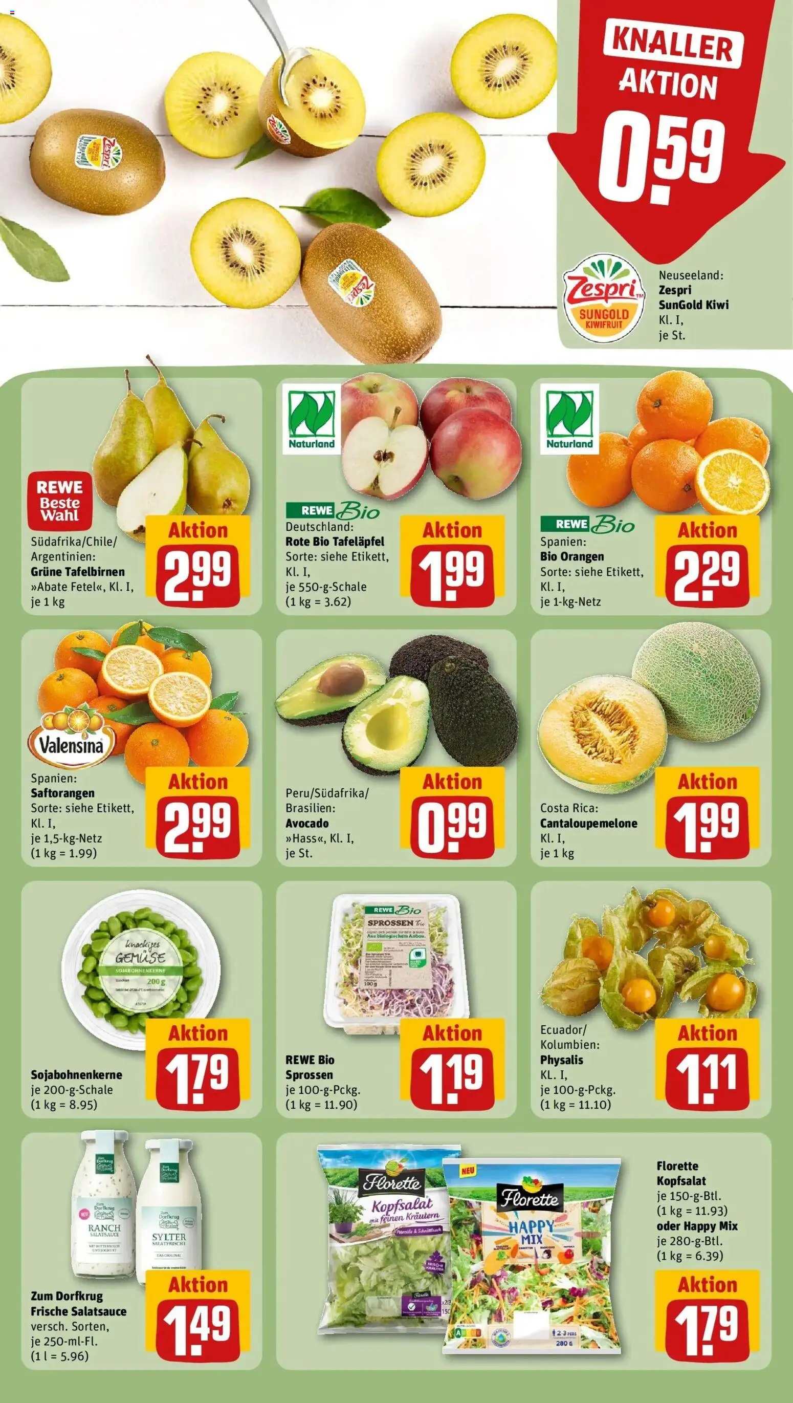REWE Prospekt ab 04.05.2026 zum Blättern » Angebote | Seite: 10 | Produkte: Dressing, Orangen, Avocado, Gemüse