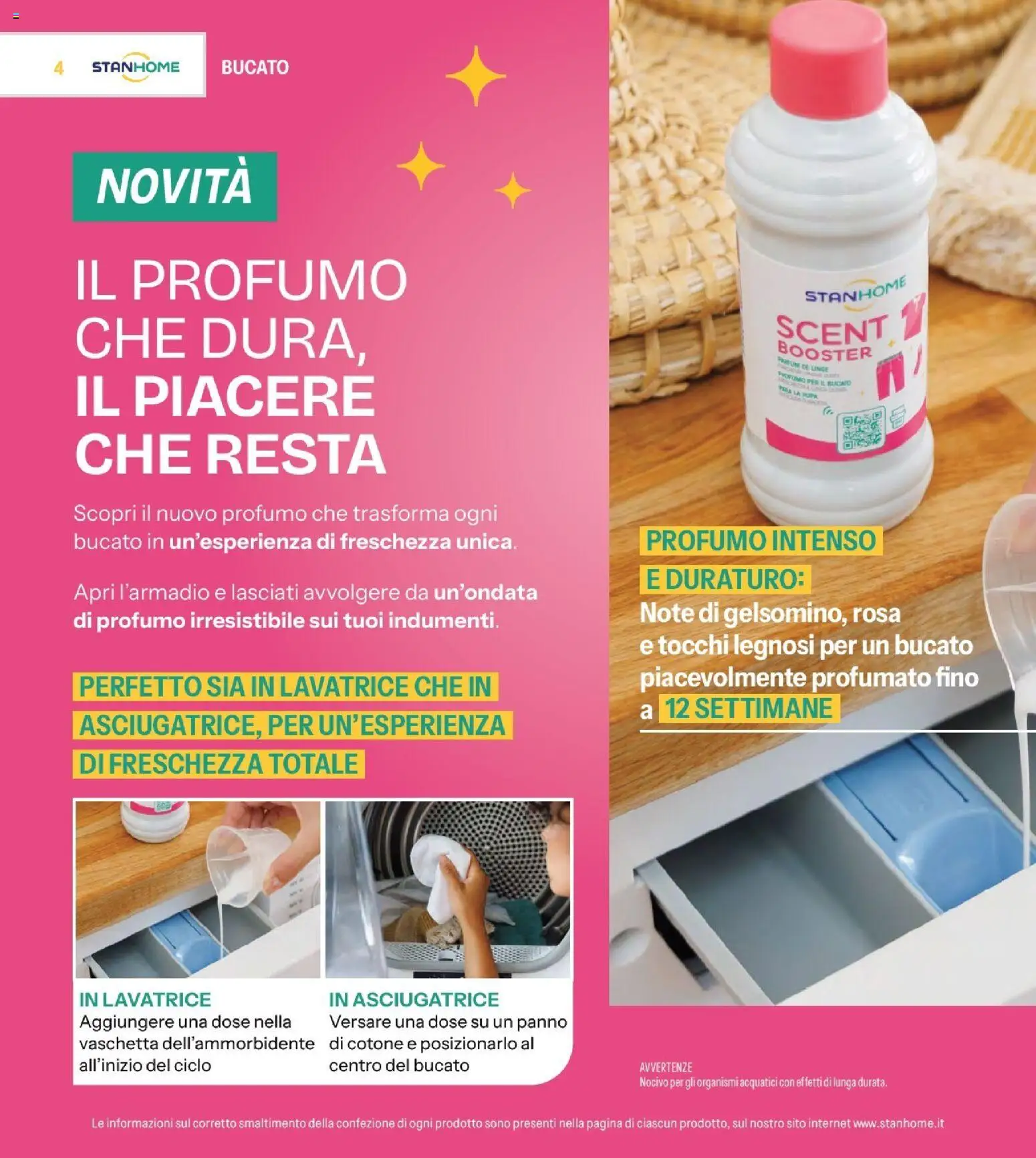 Volantino Stanhome del 12.05.2026 | Pagina: 4 | Prodotti: Lavatrice, Asciugatrice, Profumo