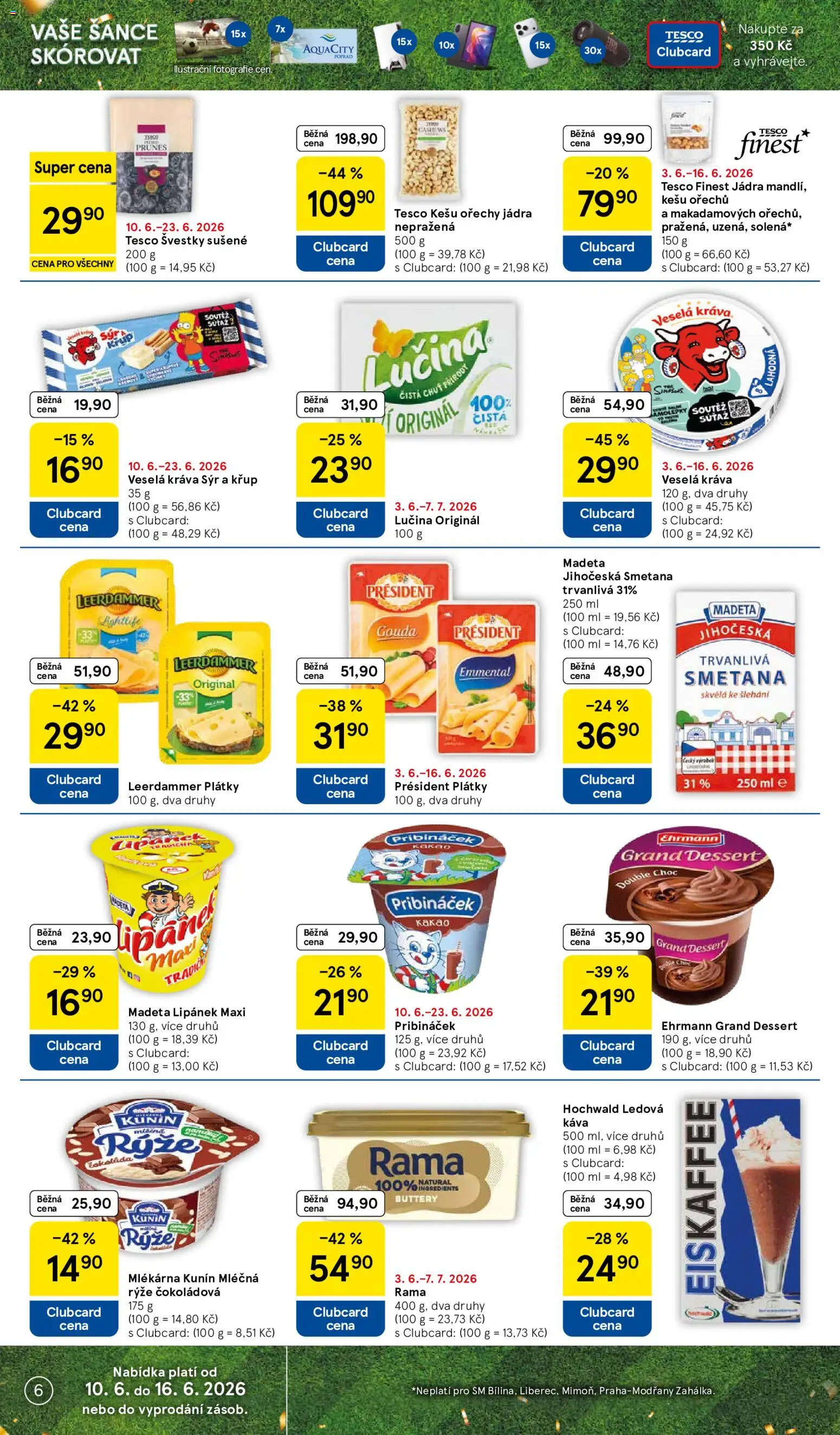 Tesco leták - Supermarket od 10.06.2026 | Strana: 6 | Produkty: Ledová káva, Finest, Cream cheese, Mandle
