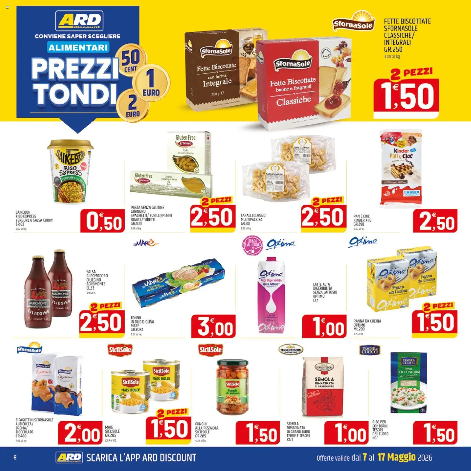 Volantino ARD Discount del 07.05.2026 | Pagina: 8 | Prodotti: Crema, Cioccolato, Salsa, Funghi