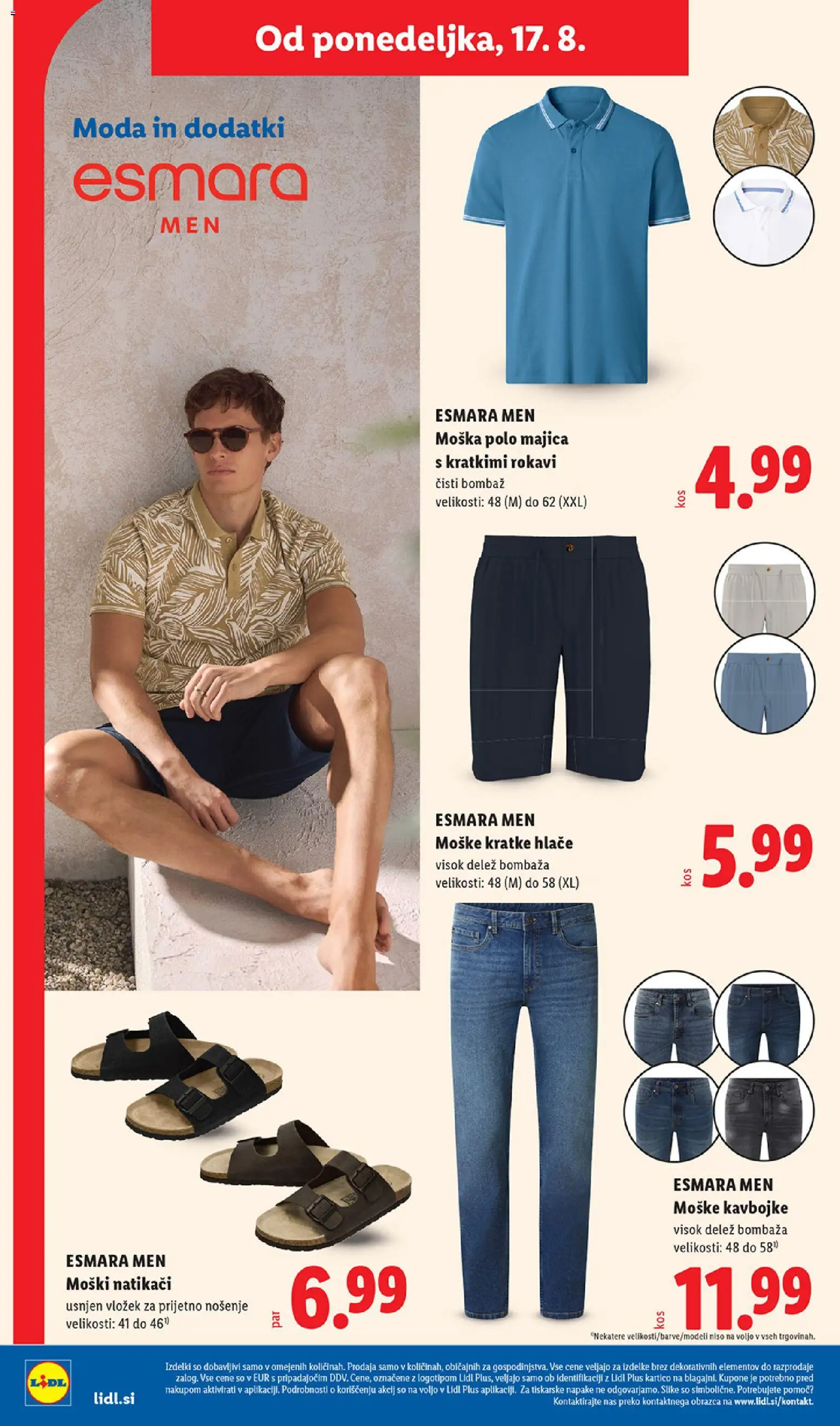 Novi Lidl katalog ponudbe – veljaven od 13.08.2026 | Stran: 60 | Izdelki: Hlace, Kratke hlace, Natikaci, Kavbojke