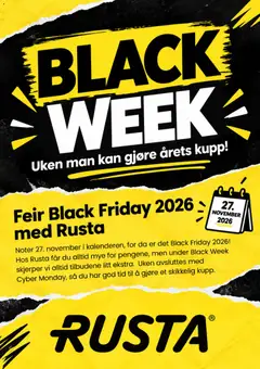 Forhåndsvisning av Rusta Black Friday avis gyldig fra 19/10/2026