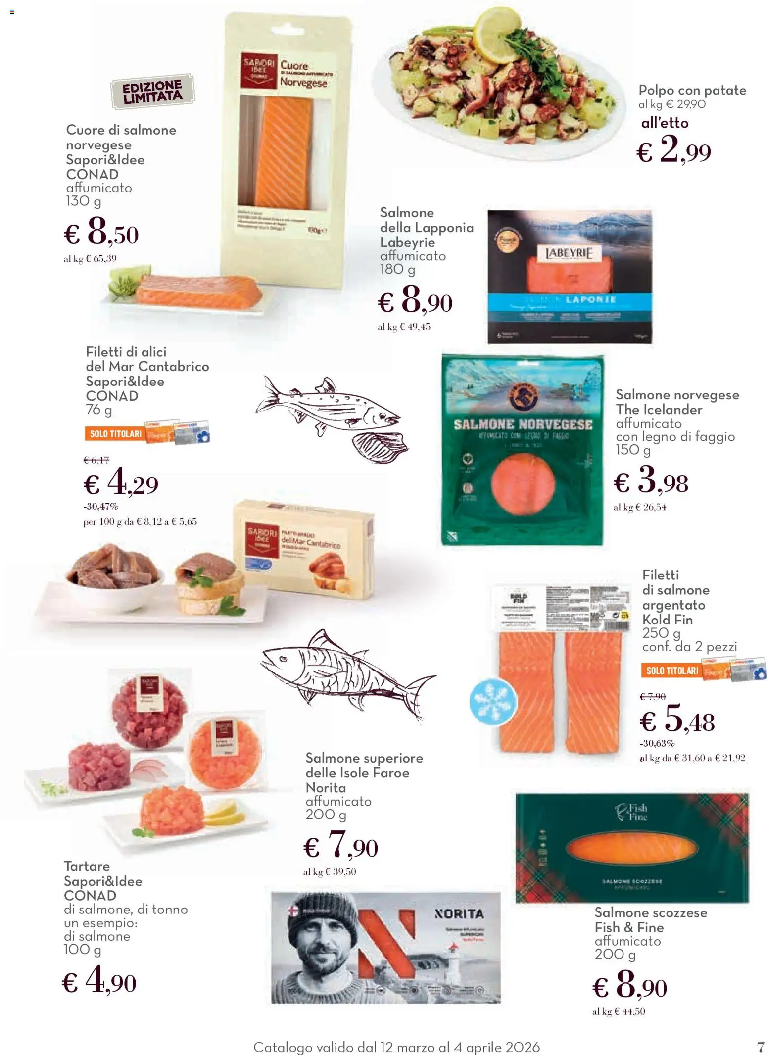 Volantino Conad del 12.03.2026 | Pagina: 7 | Prodotti: Patate, Polpo, The, Tonno