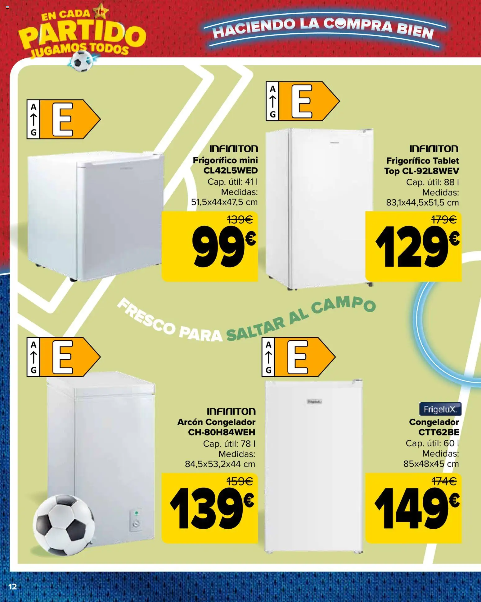 Carrefour La Fiesta del Futbol │ válido desde el 11.06.2026 | Página: 12 | Productos: Tablet, Congelador