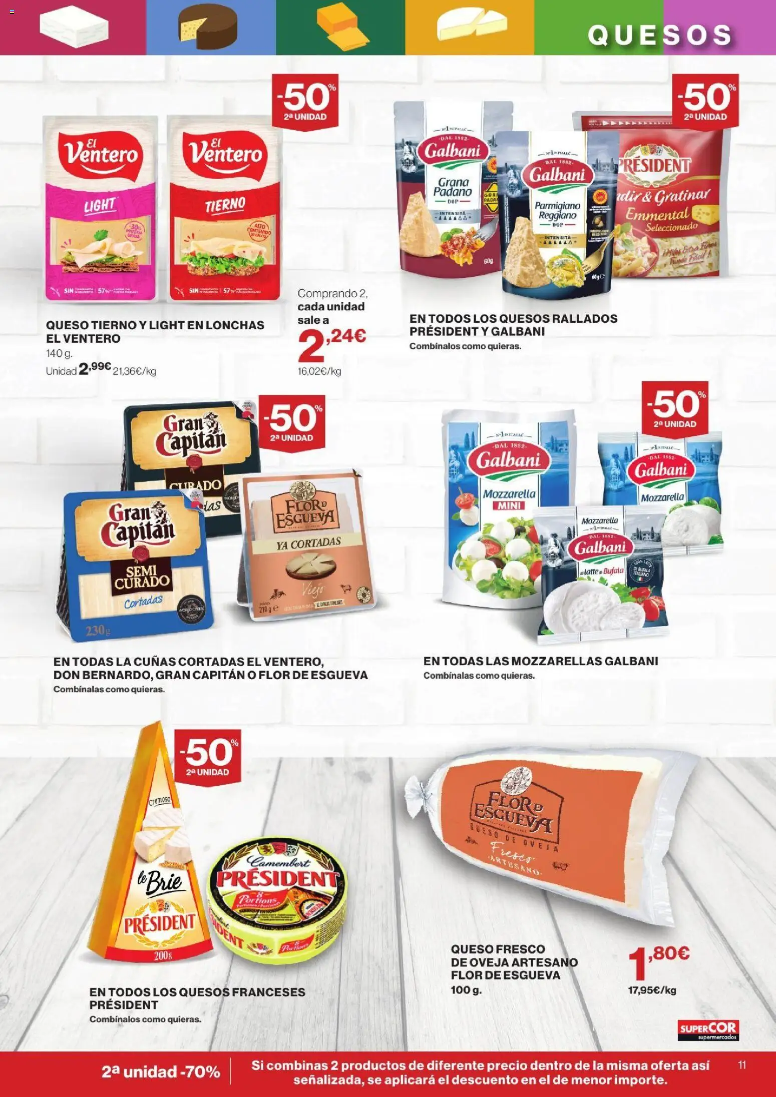 Supercor folleto │ válido desde el 24/09/2026 | Página: 11 | Productos: Queso de oveja, Queso, Queso fresco, Parmigiano Reggiano