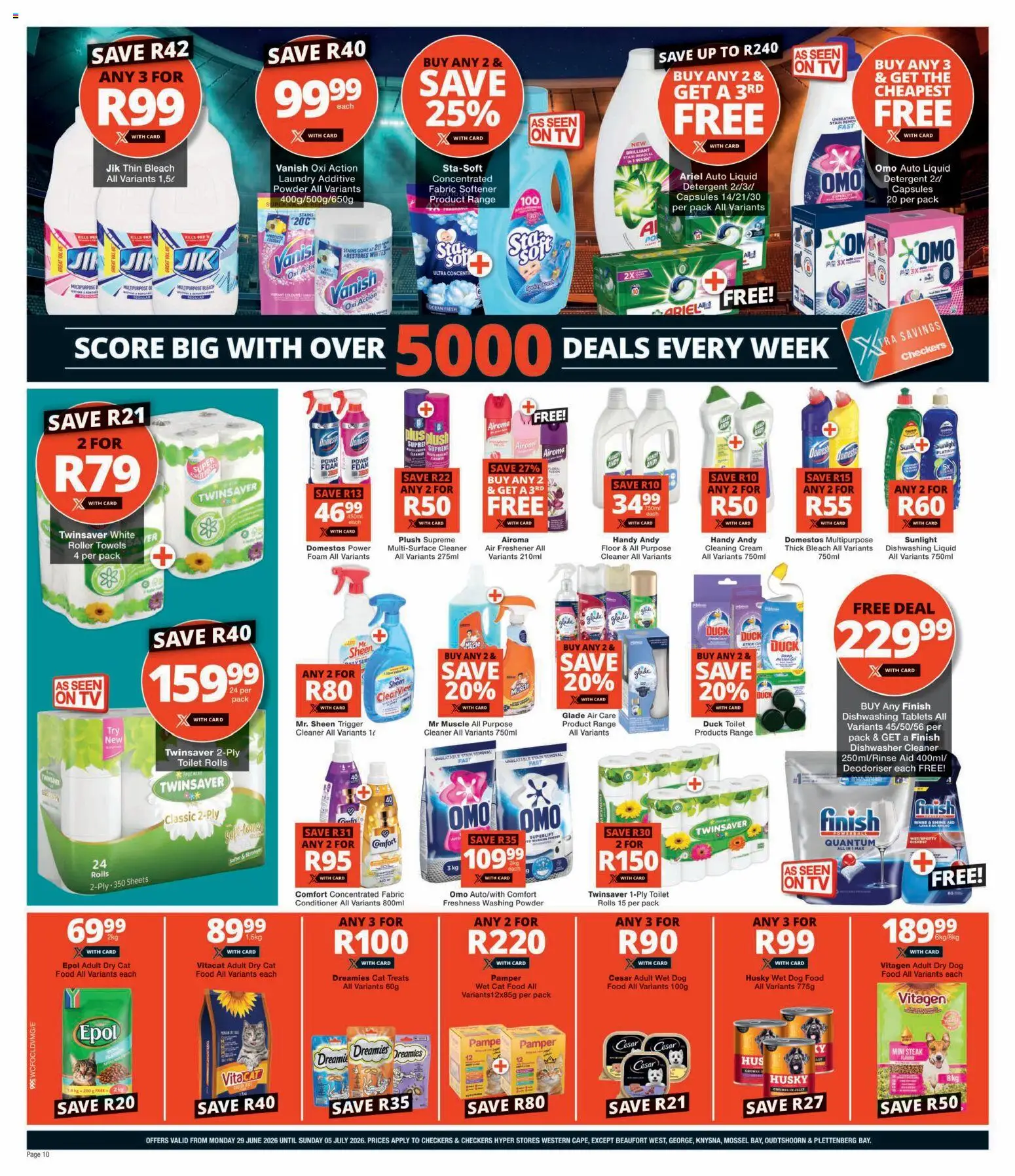 New Checkers catalogue – valid from 29/06/2026 | Page: 10 | Products: Powder, Washing powder, Fabric softener, Dishwashing liquid