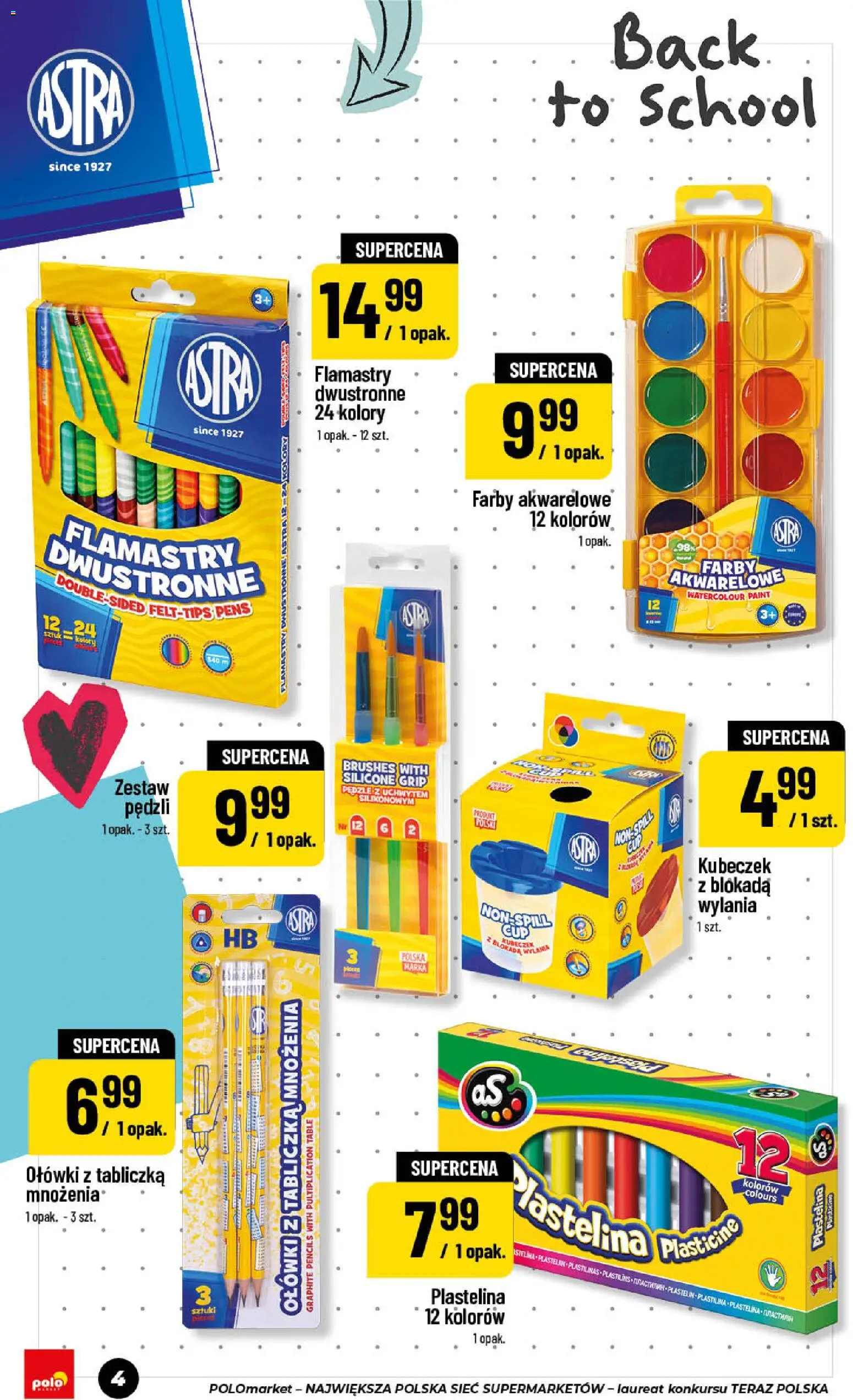 Nowa POLOmarket gazetka od jutra 24.07.2026 | Strona: 4 | Produkty: Plastelina, Flamastry