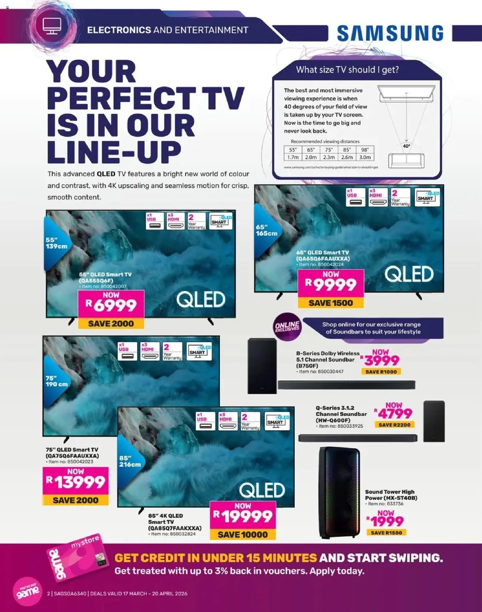 New Game catalogue – valid from 17.03.2026 | Page: 2 | Products: Suit, TV, Soundbar