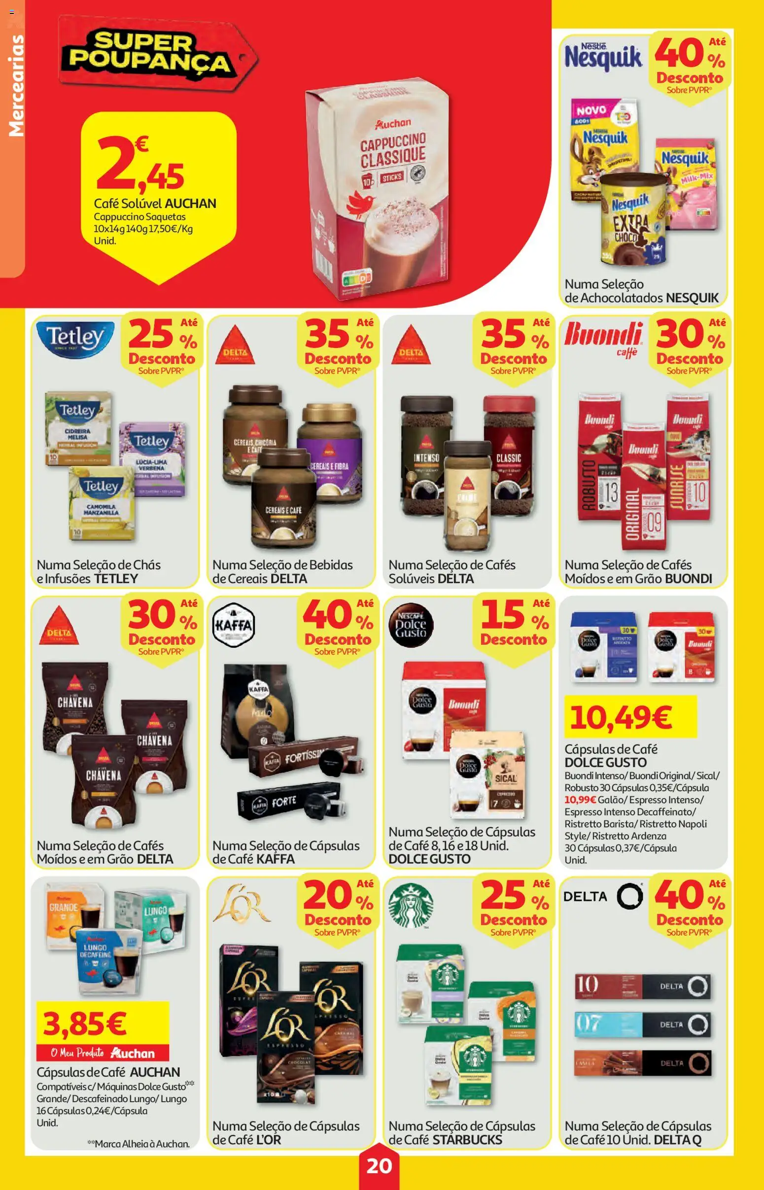 Auchan folheto │ válido de 18.06.2026 | Página: 20 | Produtos: Delta q, Café, Dolce gusto, Cereais