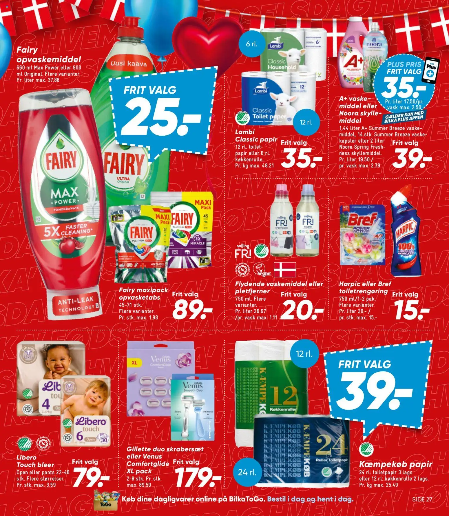 Bilka tilbudsavis – gyldig fra 24/07/2026 | Side: 39 | Produkter: Pletfjerner, Opvaskemiddel, Toilet