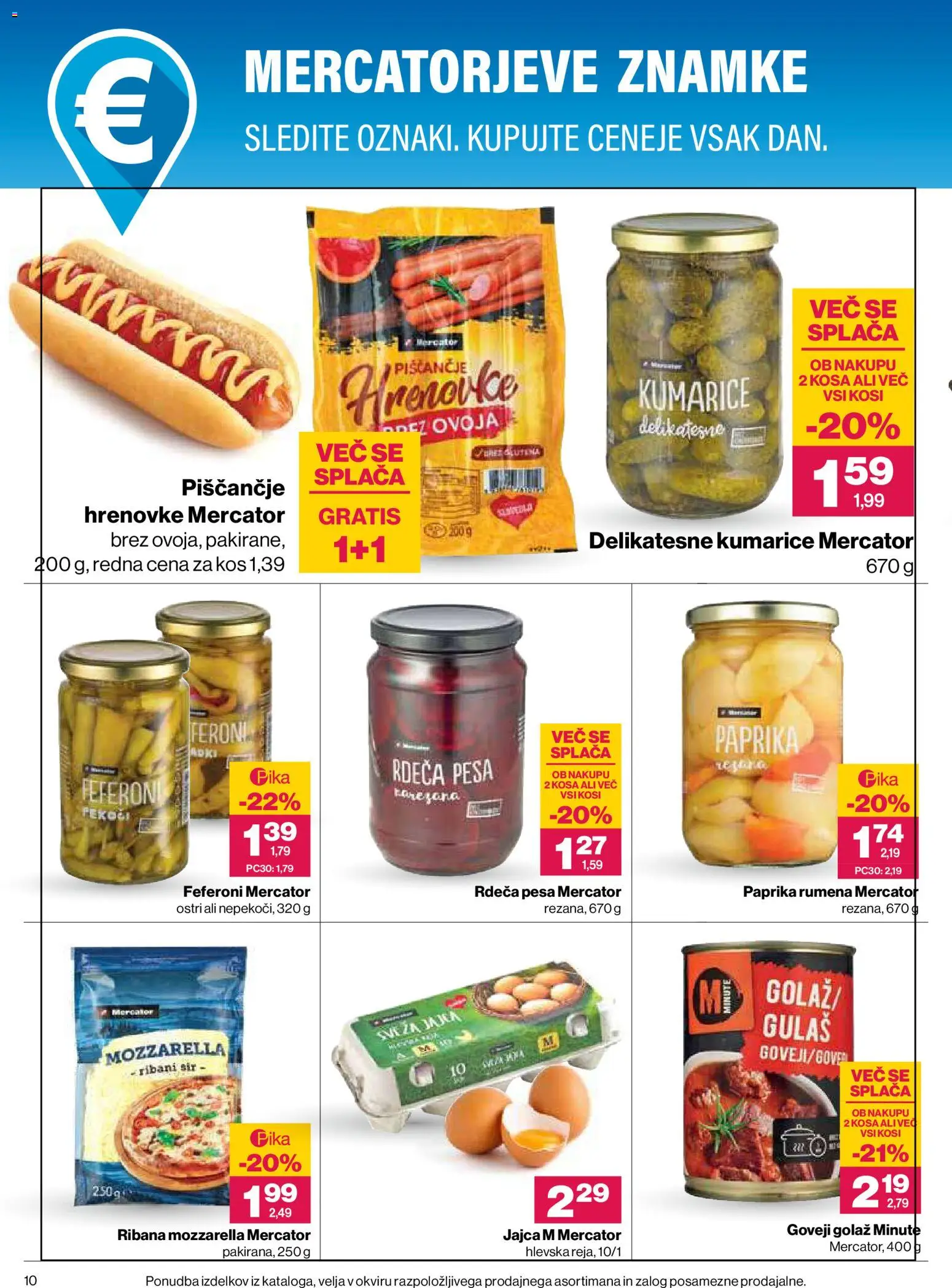 Novi Mercator katalog ponudbe – veljaven od 03.09.2026 | Stran: 10 | Izdelki: Hrenovke, Paprika, Mozzarella, Sir