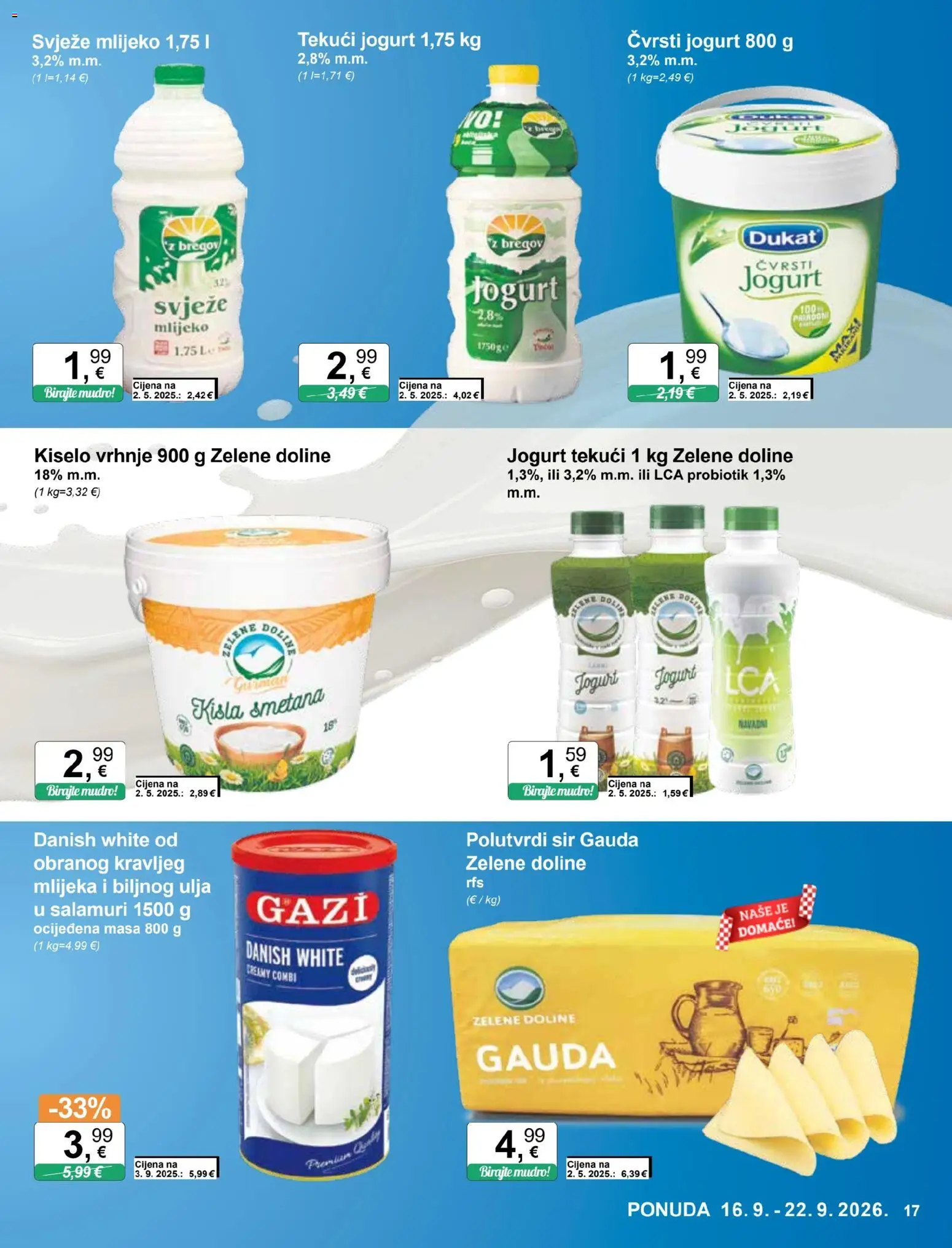 KTC katalog | vrijedi od 16.09.2026 | Stranica: 17 | Proizvodi: Gauda, Sir, Jogurt, Sir Gauda