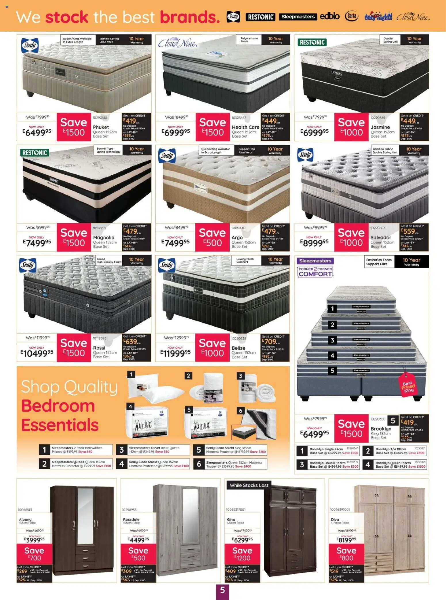 New Bradlows catalogue – valid from 20/08/2026 | Page: 5 | Products: Mattress, Aloe Vera, Stock, Foam