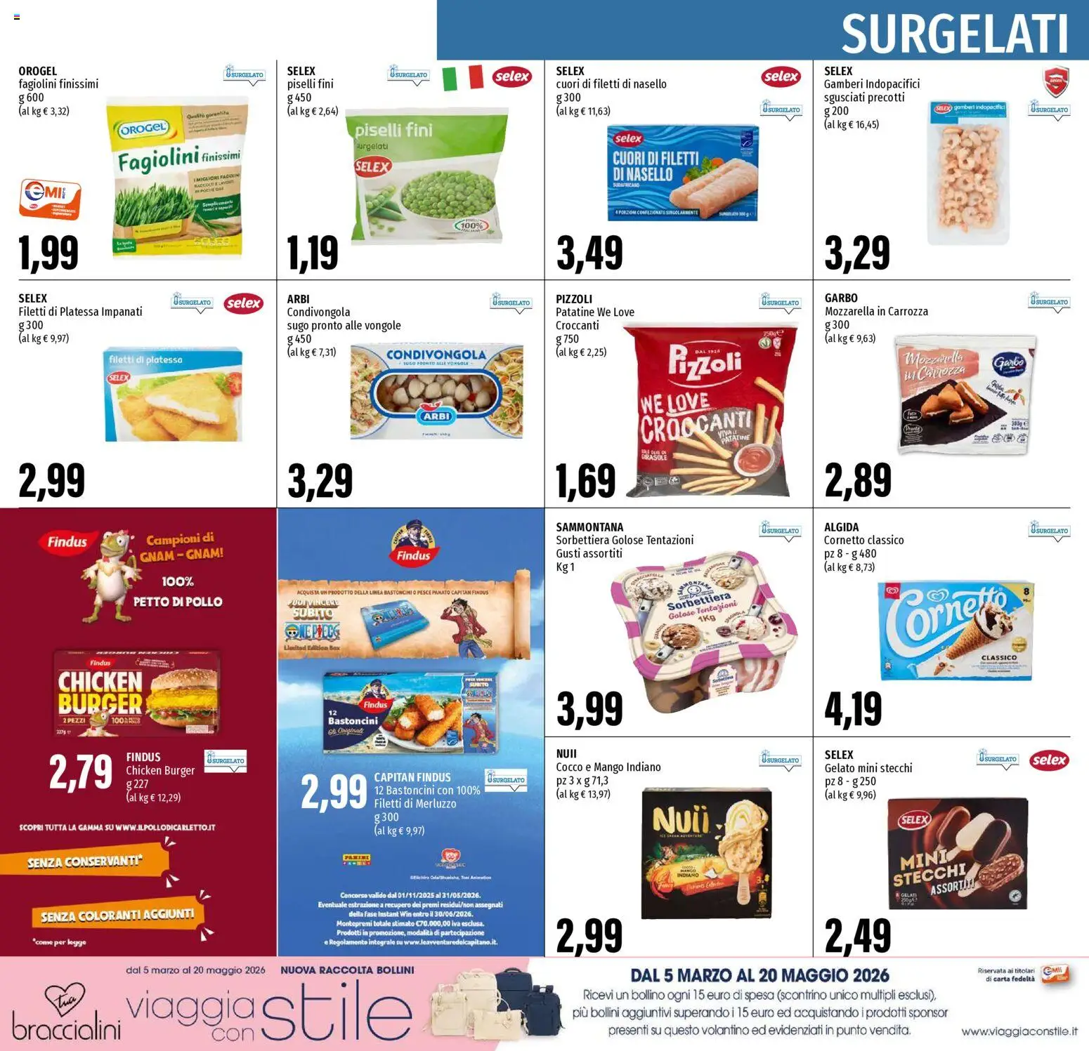 Volantino EMI del 07.05.2026 | Pagina: 8 | Prodotti: Cornetto, Gamberi, Vongole, Mozzarella