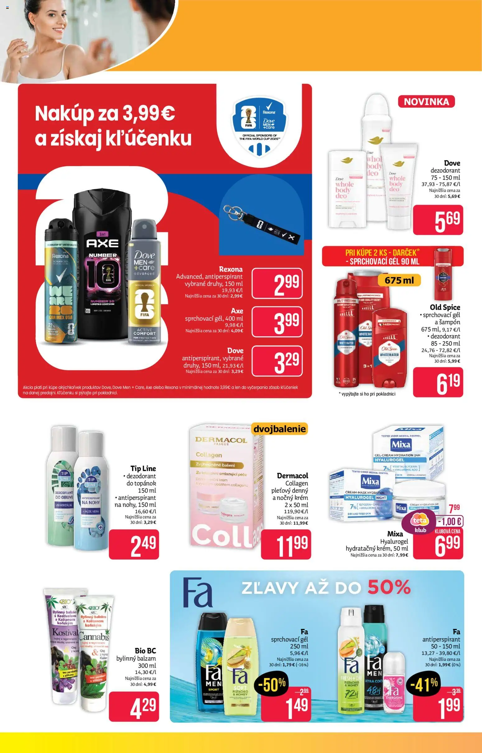 Nové Teta drogerie akcie – leták je platný od 06.07.2026 | Strana: 6 | Produkty: Olej, Old Spice, Dezodorant, Antiperspirant
