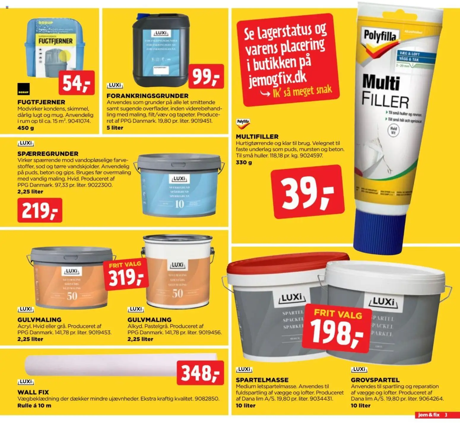 Jem & fix tilbudsavis – gyldig fra 01/11/2026 | Side: 3 | Produkter: Spartelmasse, Søm