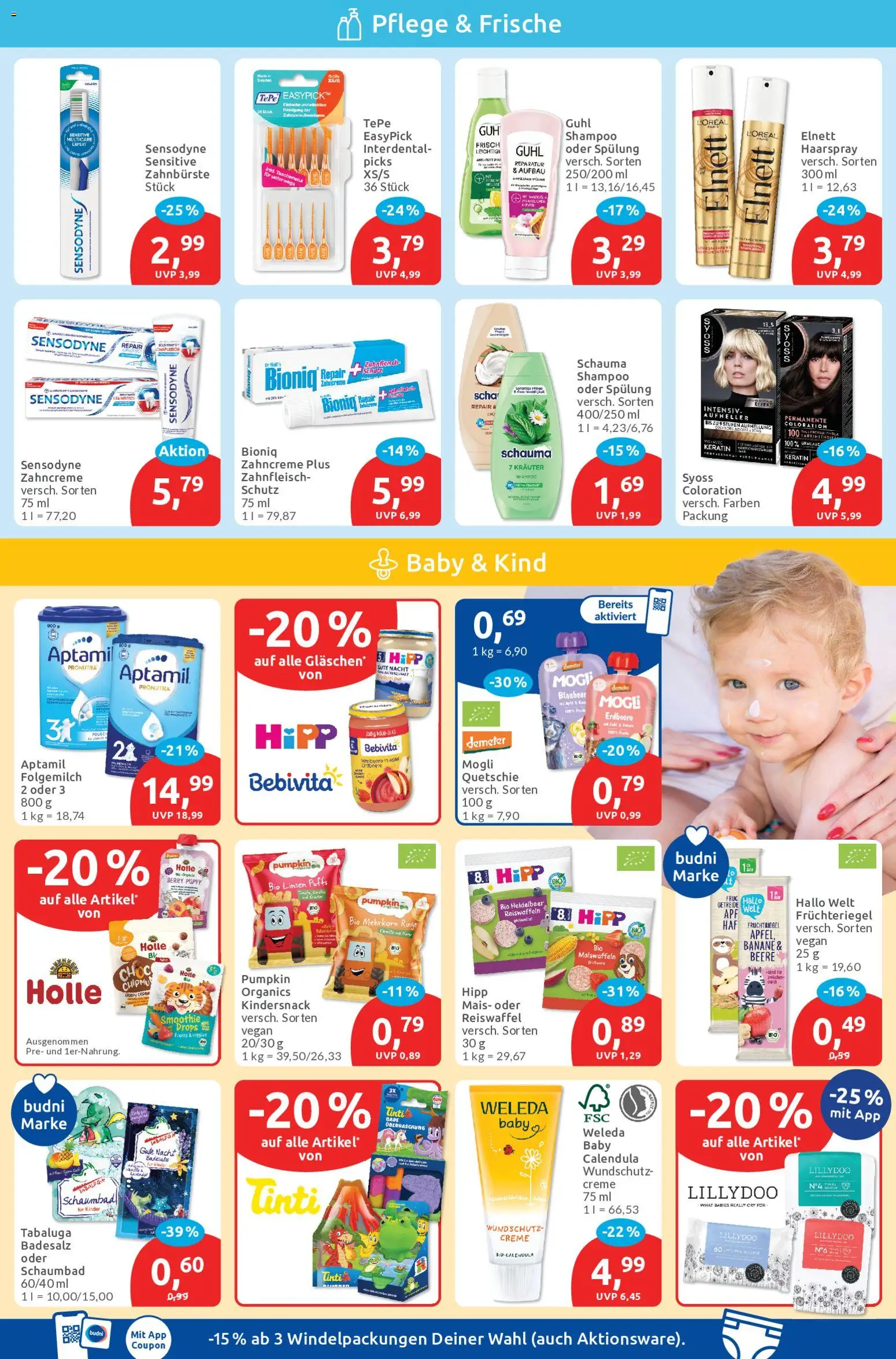 Budni Prospekt – gültig ab 05.10.2026 | Seite: 3 | Produkte: Äpfel, Shampoo, Zahnbürste, Getreide