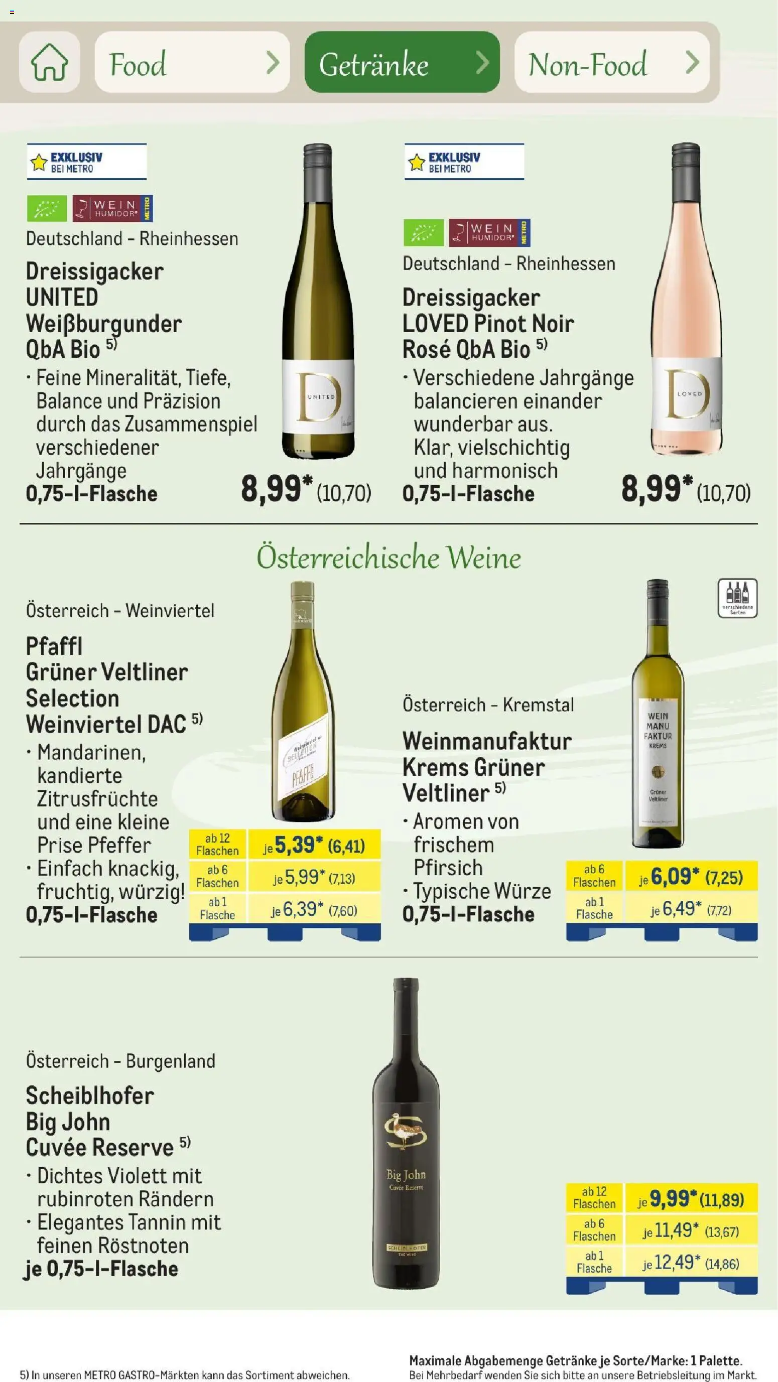 Metro Saisonkatalog Outdoor Dining – gültig ab 01.06.2026 | Seite: 48 | Produkte: Pfeffer, Pfirsich, Wein