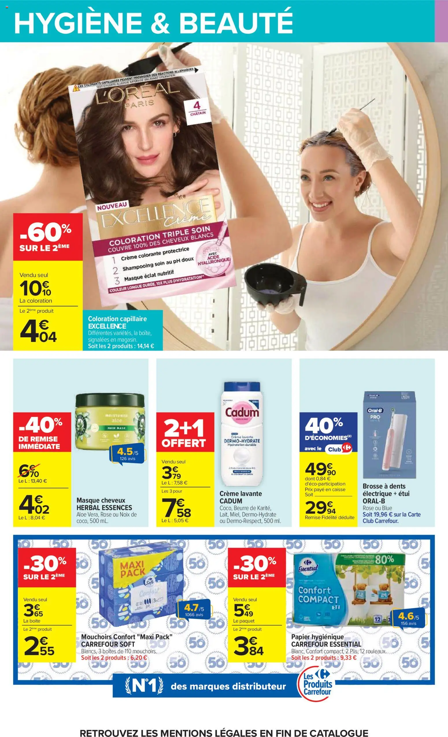{H1} | Page: 52 | Produits: Masque, Brosse à dents, Mouchoirs, Hygiène
