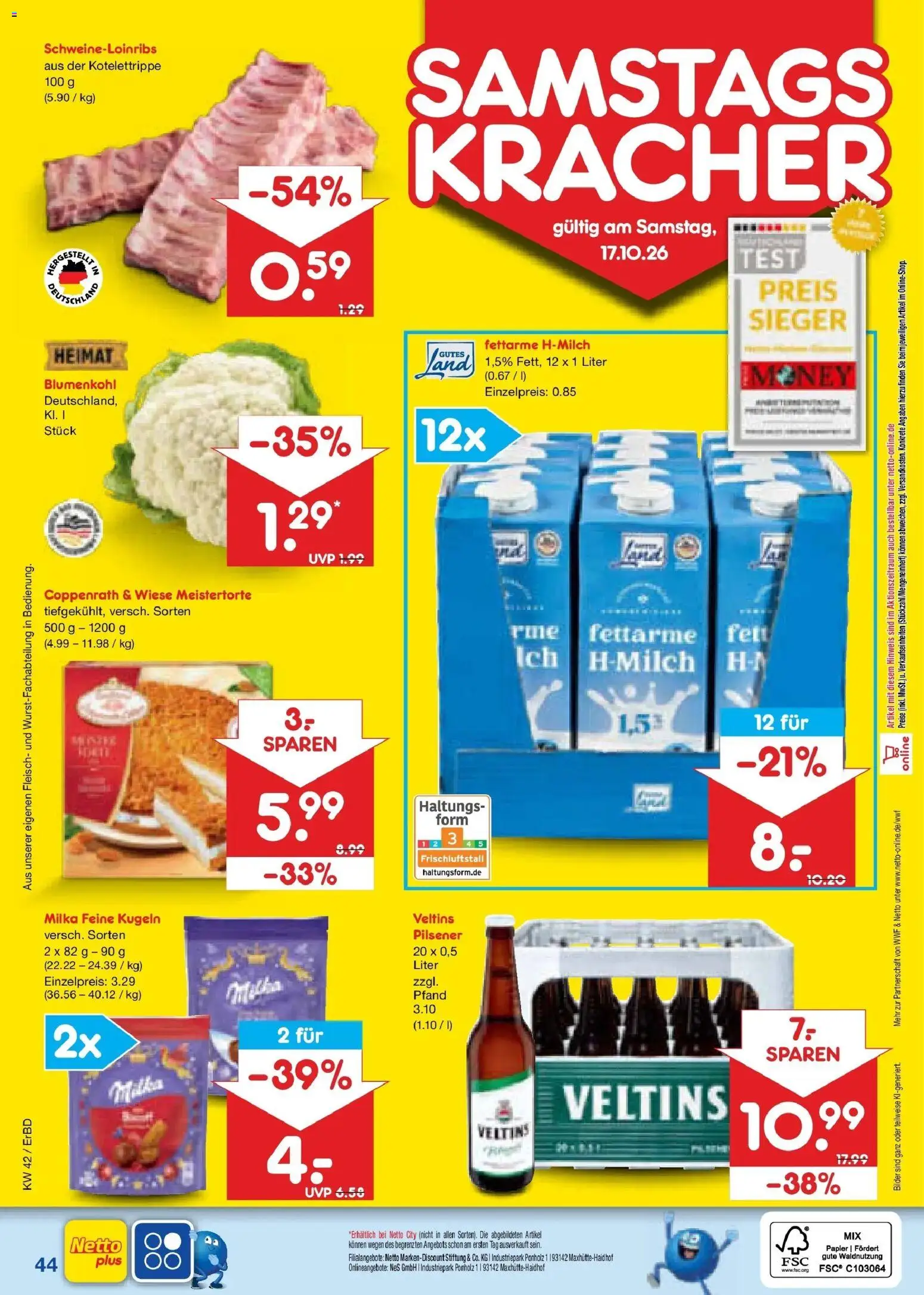 Netto Marken-Discount Prospekt Weimar (ab 12.10.2026) » Angebote | Seite: 60 | Produkte: Milka, Bilder, Fleisch, Veltins