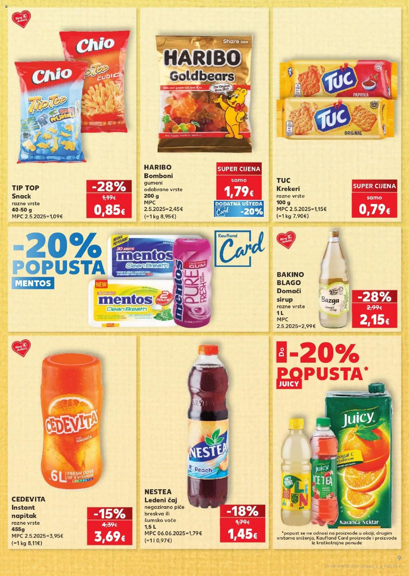 Kaufland katalog | vrijedi od 26.08.2026 | Stranica: 9 | Proizvodi: Bomboni, Paprika, Breskva, Napitak