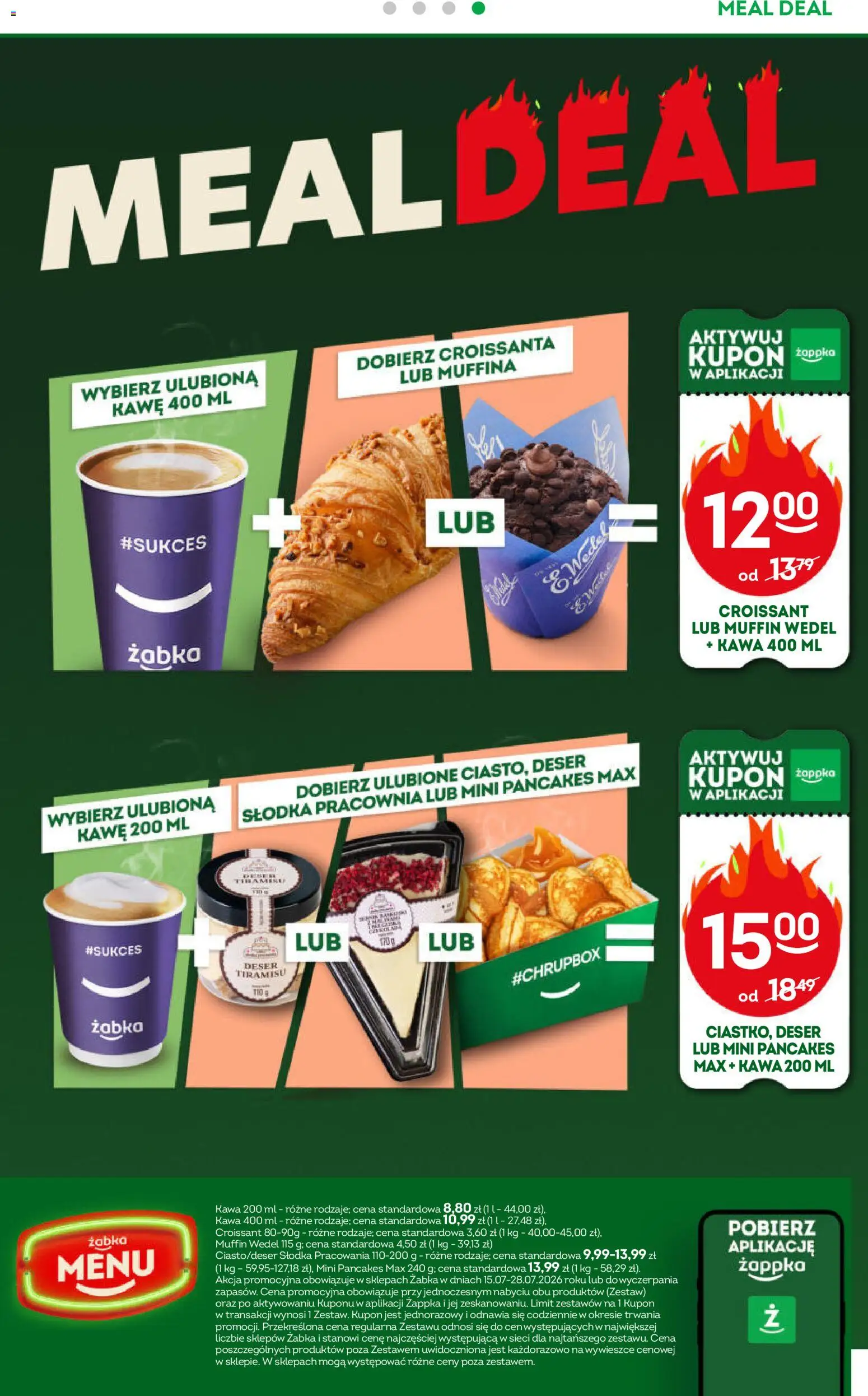 Żabka gazetka od 15.07.2026 | Strona: 73 | Produkty: Croissant, Mini pancakes, Tiramisu, Kawa
