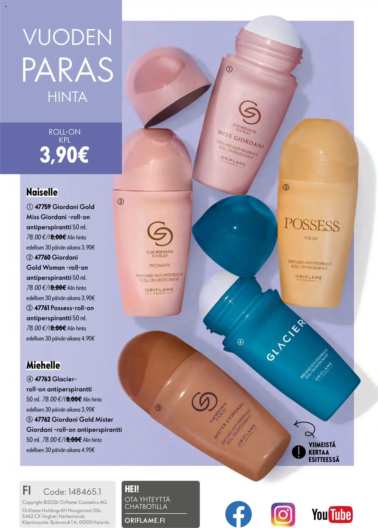 Oriflame - Esite 11 – voimassa 05/08/2026 alkaen | Sivu: 148