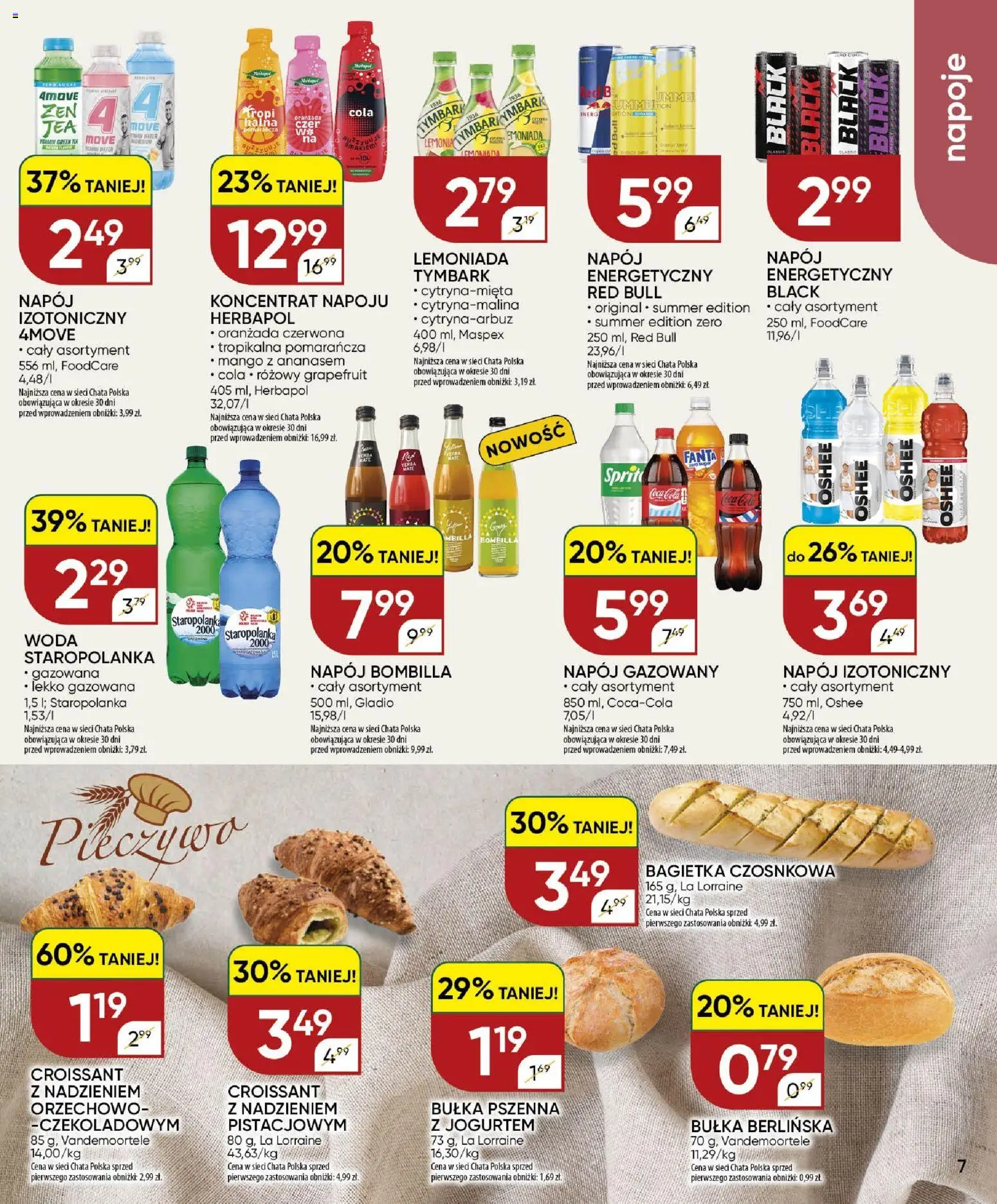Chata Polska gazetka od 18.06.2026 | Strona: 7 | Produkty: Mango, Red bull, Napoje, Bułka pszenna