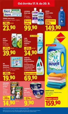 Náhled letáku LISTERIN Ústní voda, 0,5 l, různé druhy, 1 l = 199,80 Kč od 17.09.2026 | Strana: 22