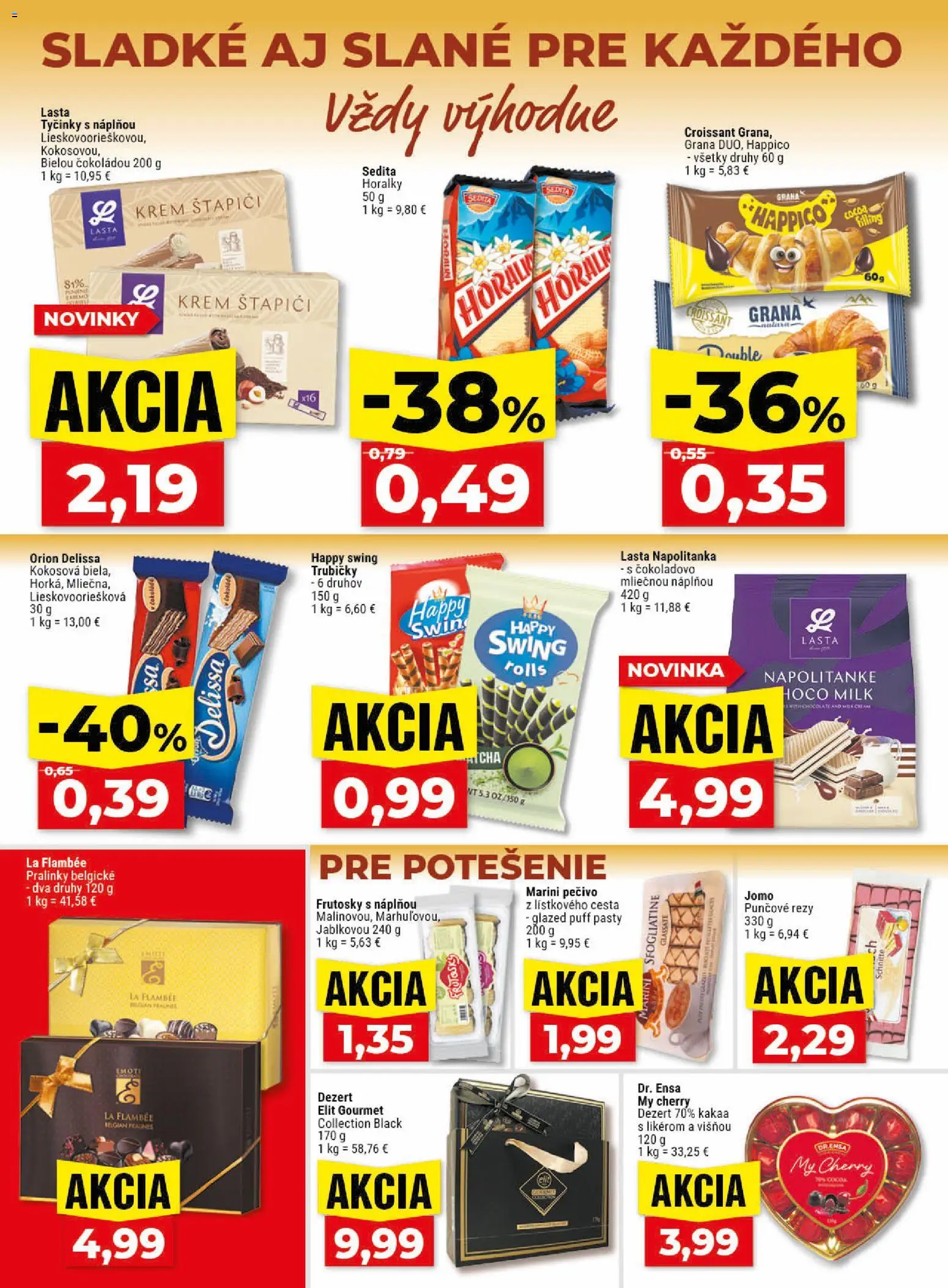Nové Klas akcie – leták je platný od 25.05.2026 | Strana: 19 | Produkty: Croissant, Krém, Horálky