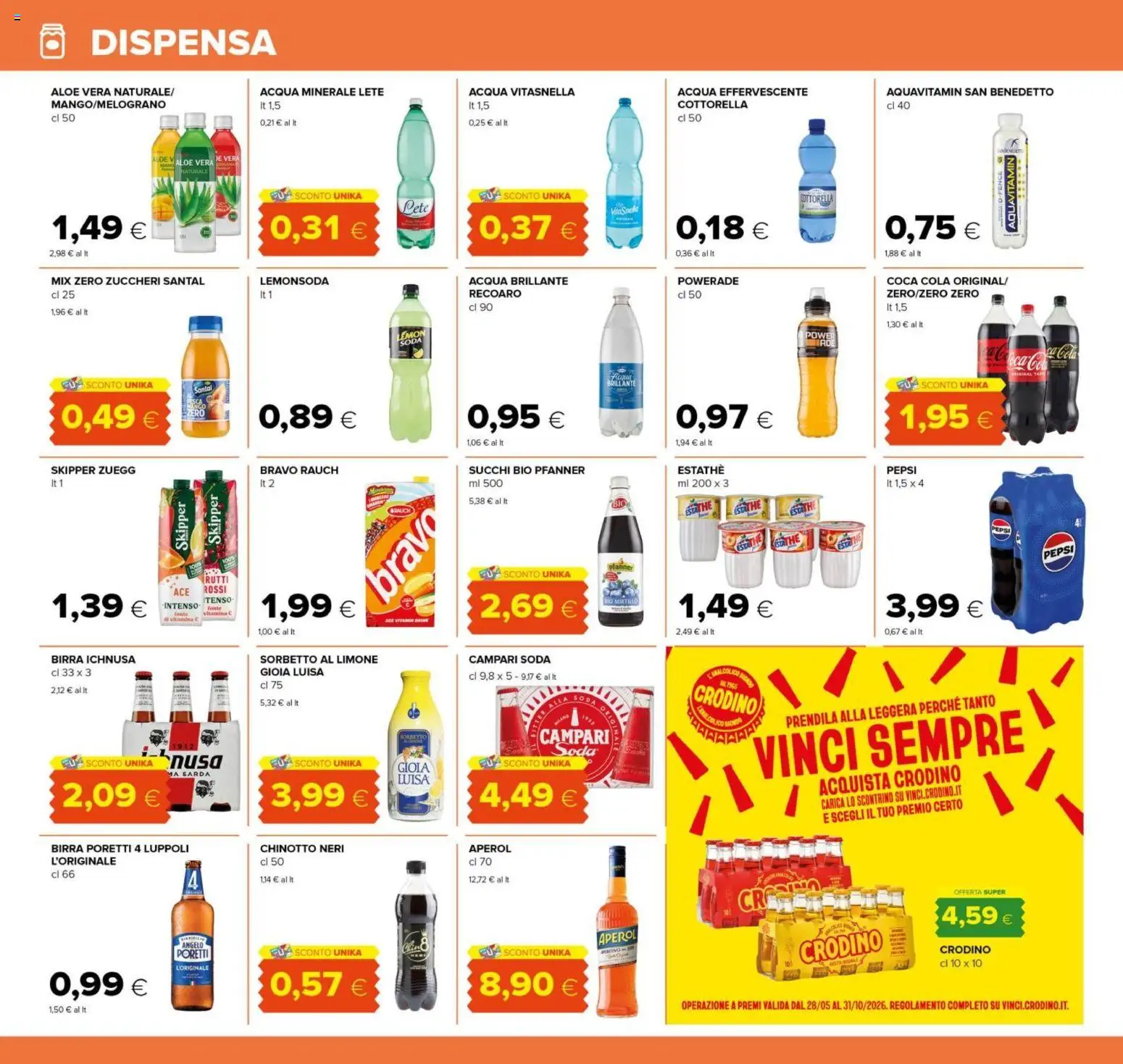 Volantino Tigre del 14/09/2026 | Pagina: 14 | Prodotti: Campari, Birra, Chinotto, Sorbetto
