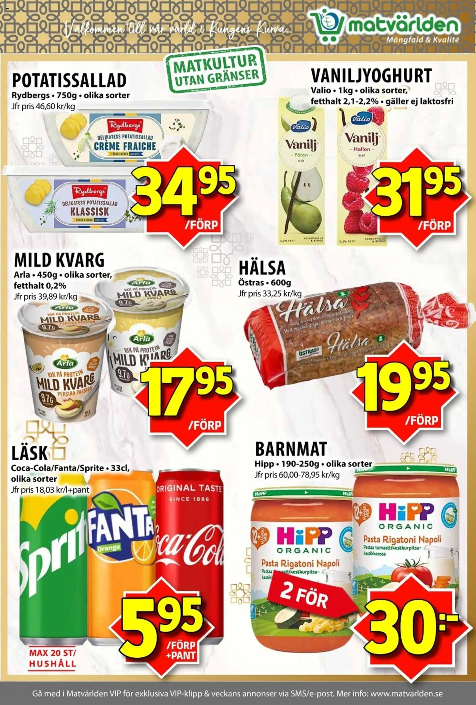 Matvärlden reklamblad aktuell från 18.05.2026 | Sida: 5 | Produkter: Barnmat, Galler, Hallon, Kvarg