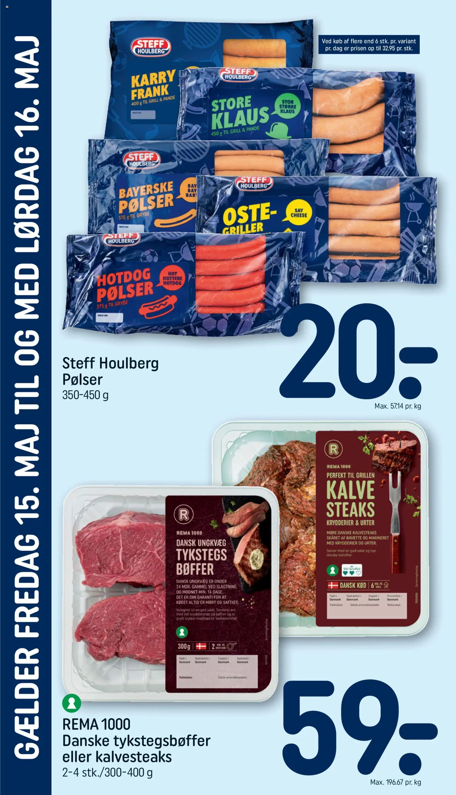 Rema 1000 tilbudsavis – gyldig fra 10.05.2026 | Side: 22 | Produkter: Karry, Pølser, Bøffer, Salat