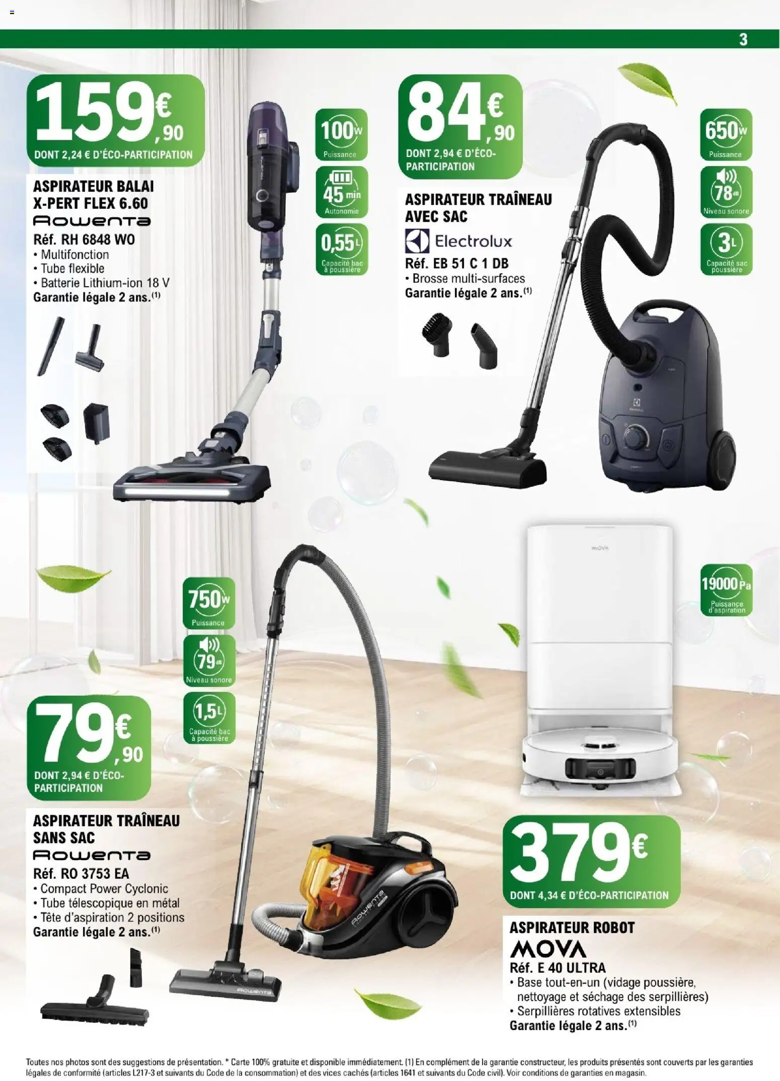 {H1} | Page: 3 | Produits: Sac, Brosse, Balai, Aspirateur robot
