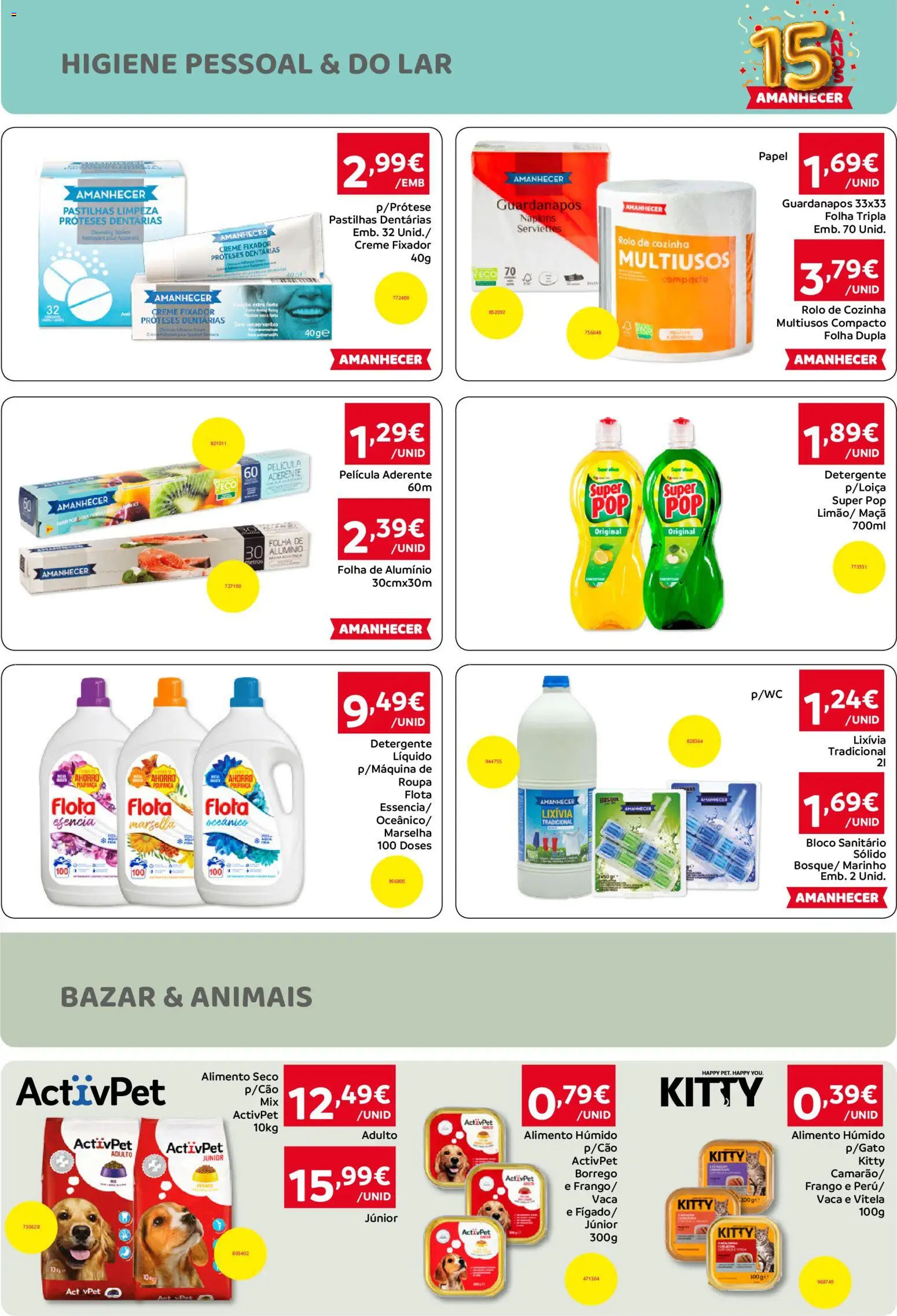 Amanhecer Folheto Madeira │ válido de 23/07/2026 | Página: 12 | Produtos: Vitela, Detergente, Maça, Fixador