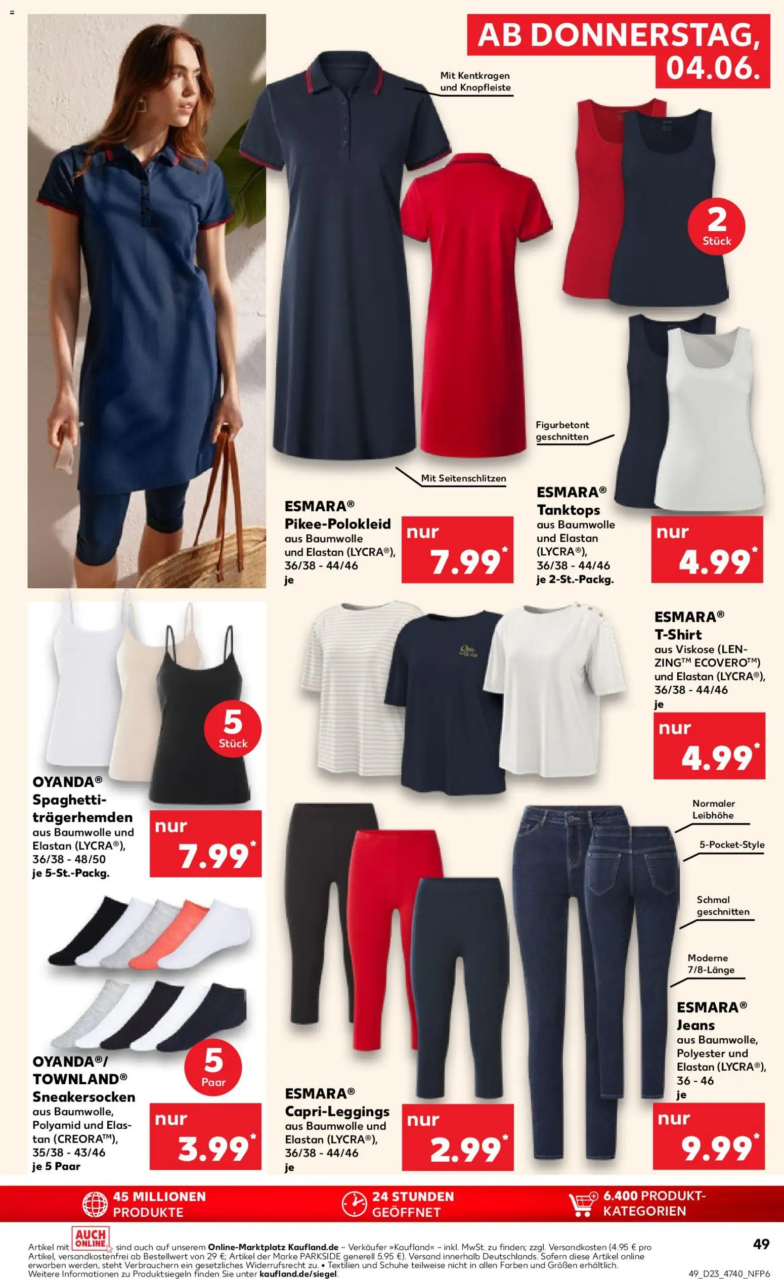 Kaufland Prospekt Hannover – gültig ab 04.06.2026 | Seite: 49 | Produkte: Top, T-Shirt, Leggings, Jeans