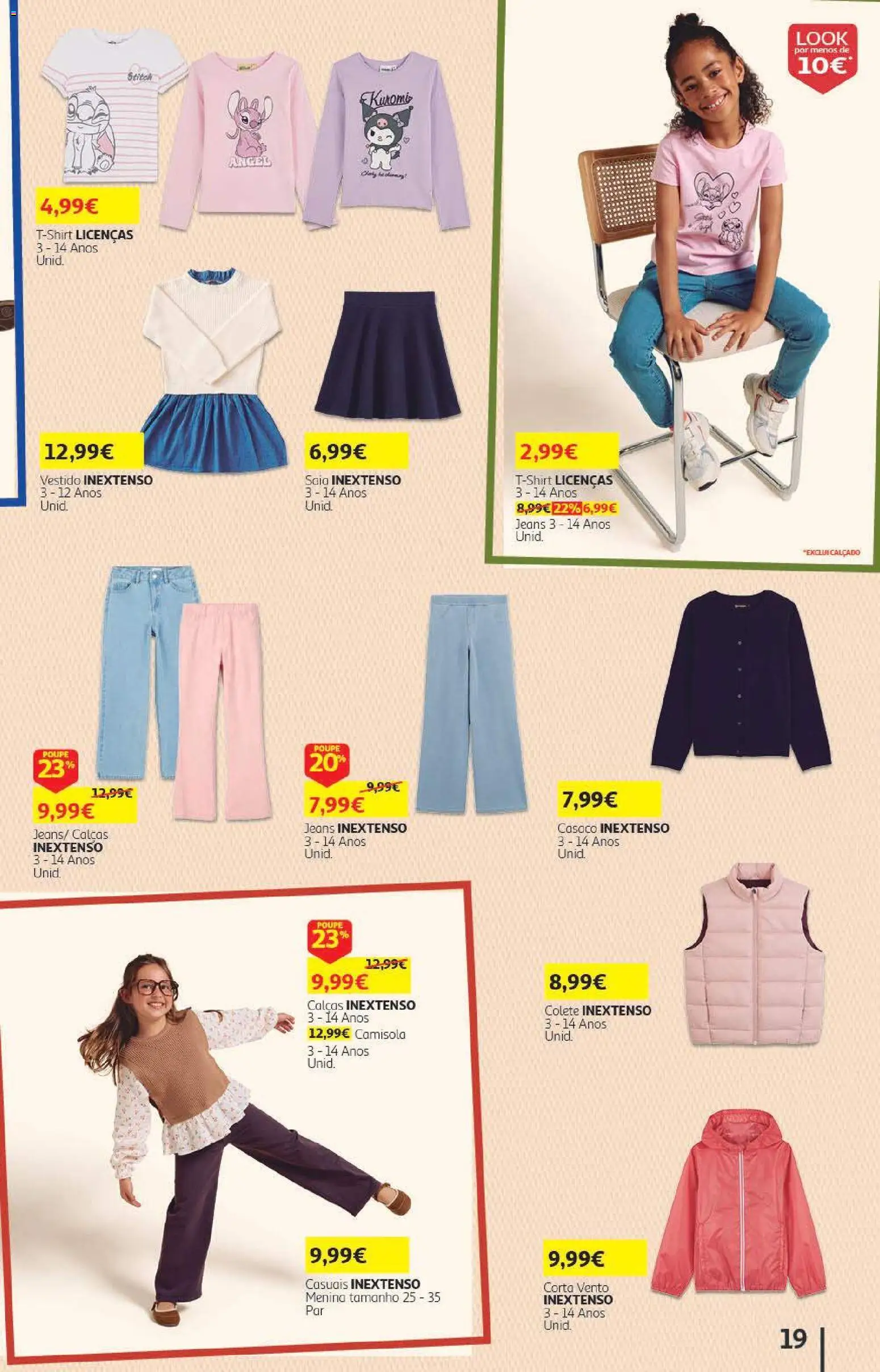 Auchan - Folheto Escolar  Têxtil Criança │ válido de 04/09/2026 | Página: 19 | Produtos: Jeans, Casaco, Calças, Saia