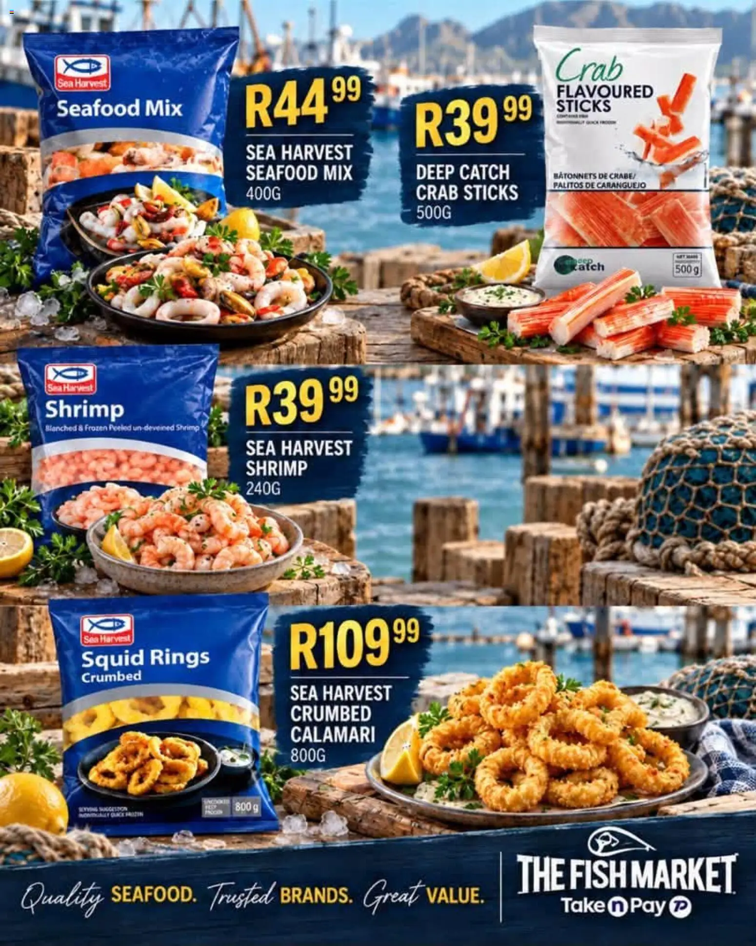 New Take n Pay catalogue – valid from 13/10/2026 | Page: 35 | Products: Crab sticks, Shrimp, Fish, Seafood